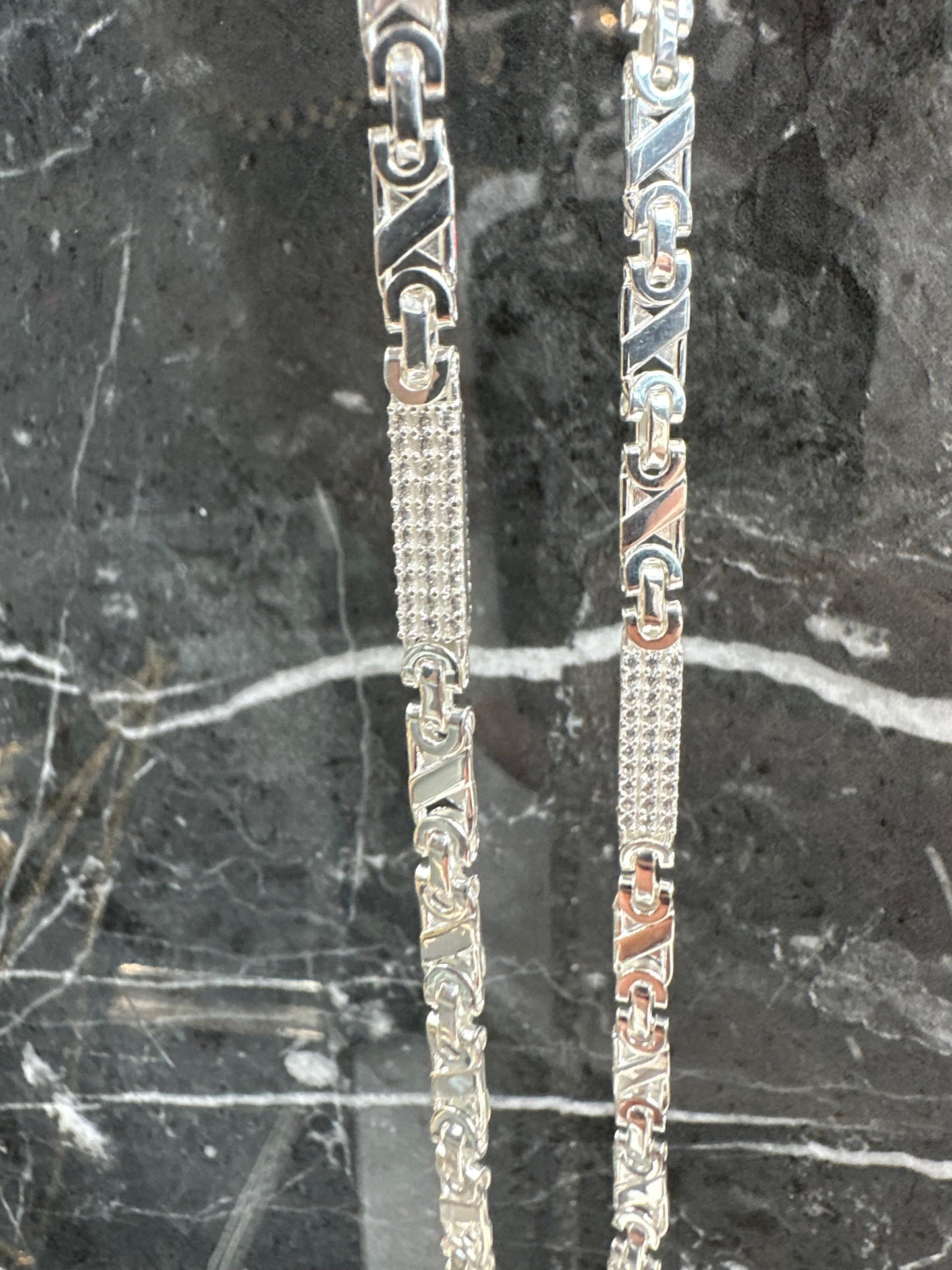 925 Zilveren Iced Valentino Ketting – 60 cm