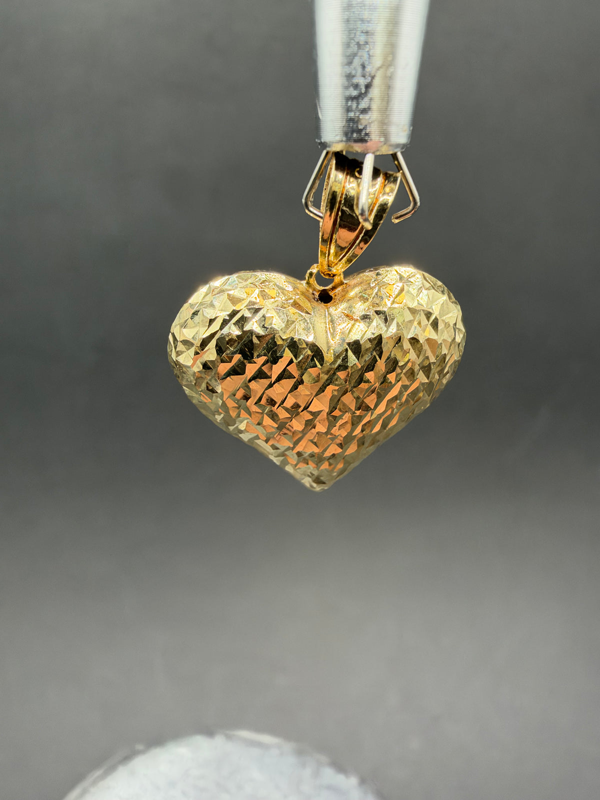14K Gouden Diamond Cut Hart Hanger