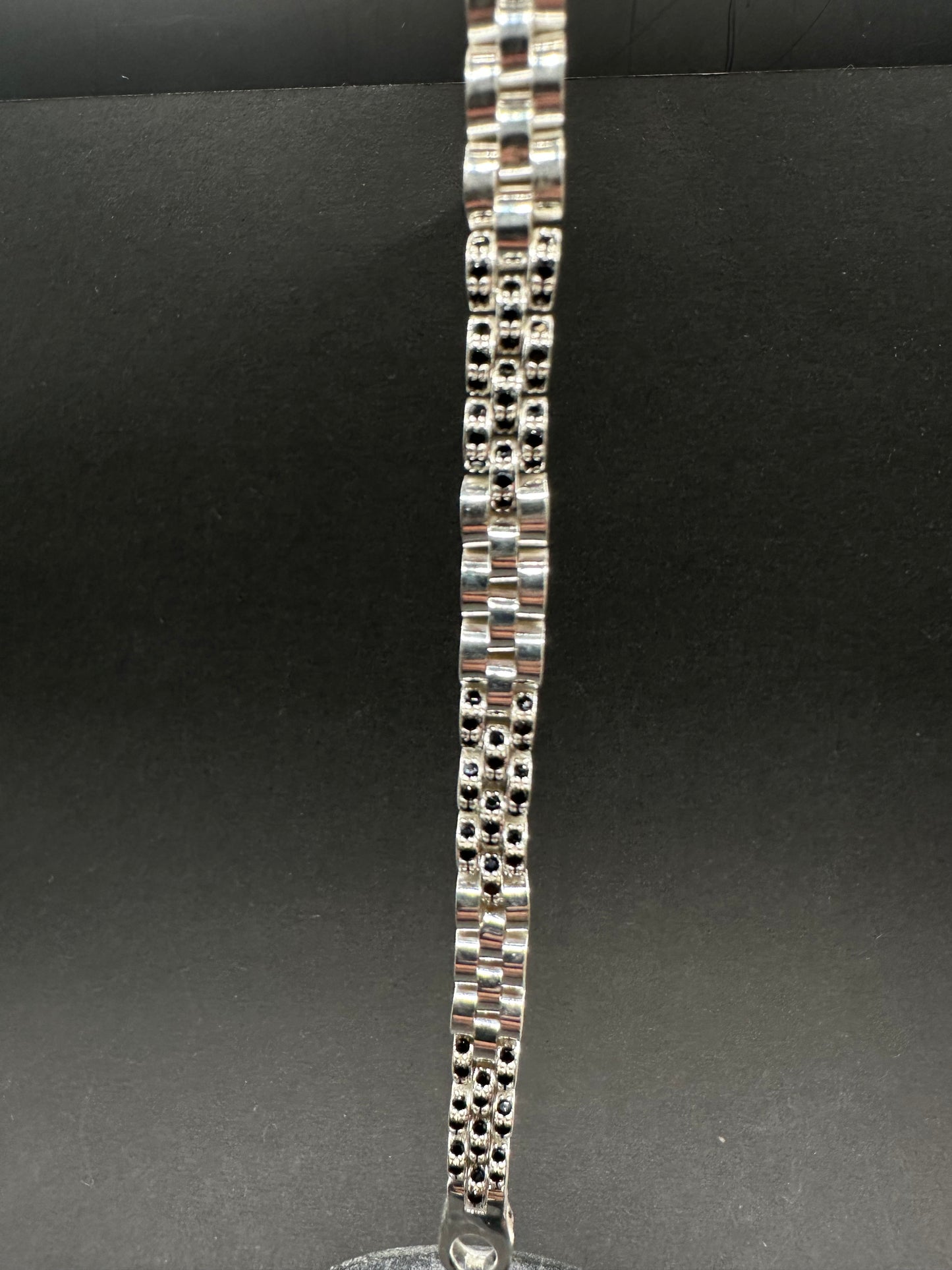 925 Zilveren President Armband met Natuurlijke Onyx Stenen – 20,5 cm
