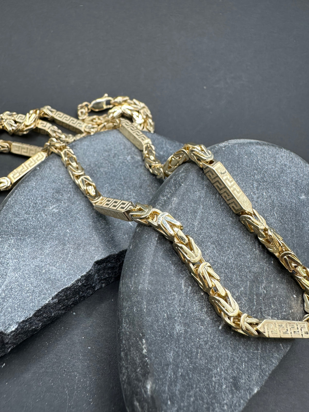 14K Gouden Koningsketting met Meandros Bewerking