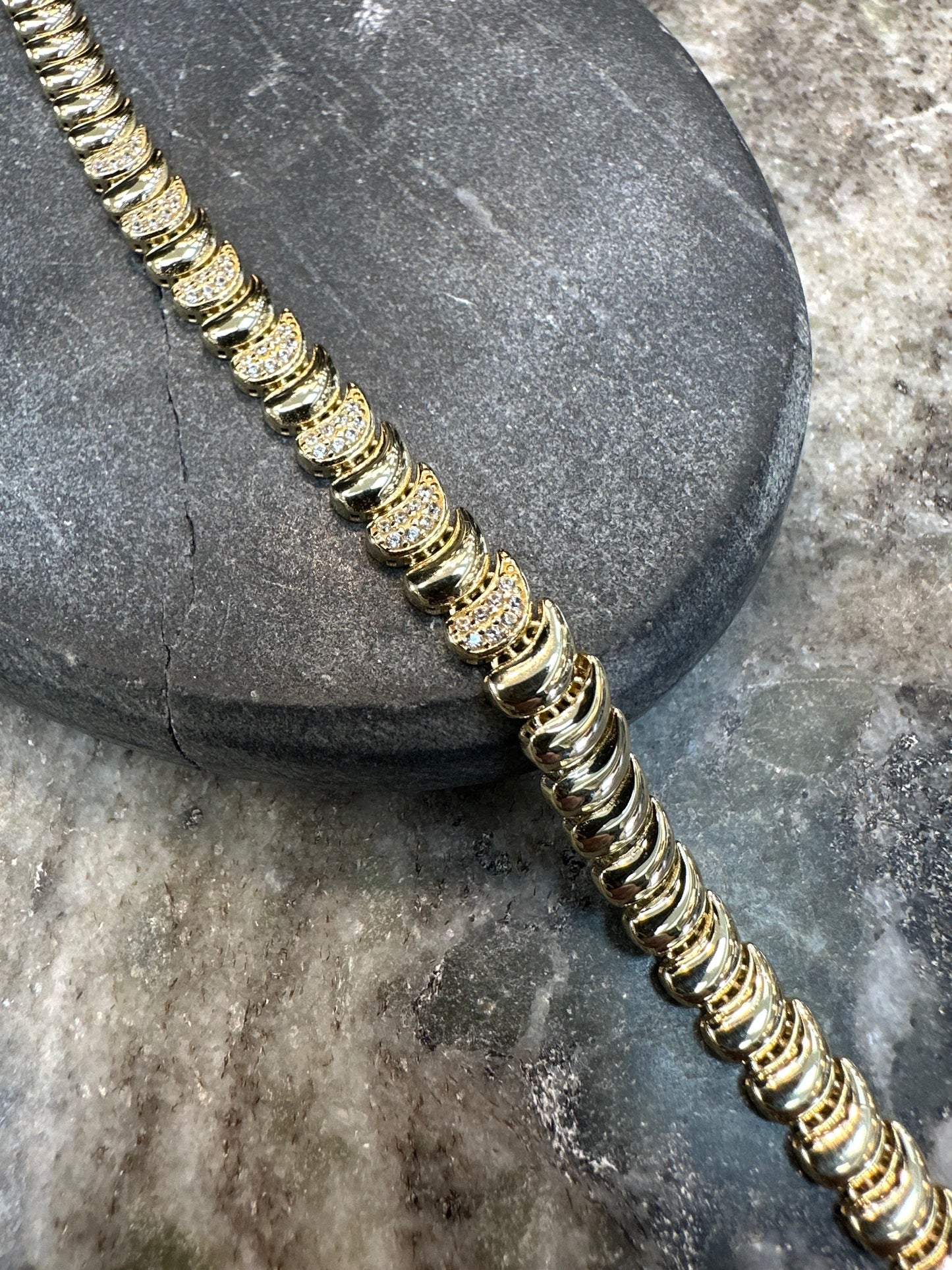 Prachtige 14K Gouden Armband met Zirkonia – 20 cm | 7 mm | Luxe & Sprankelend