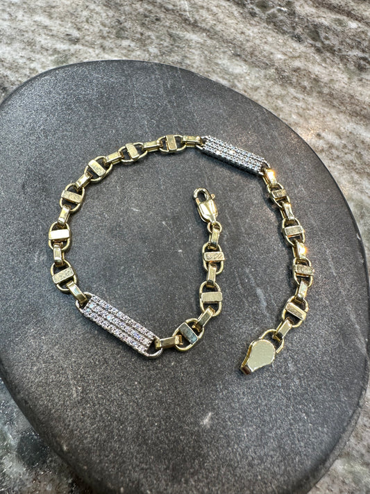 Prachtige 14K Gouden Kingsly Armband – 20 cm | 4,5 mm | Iced met Zirkonia