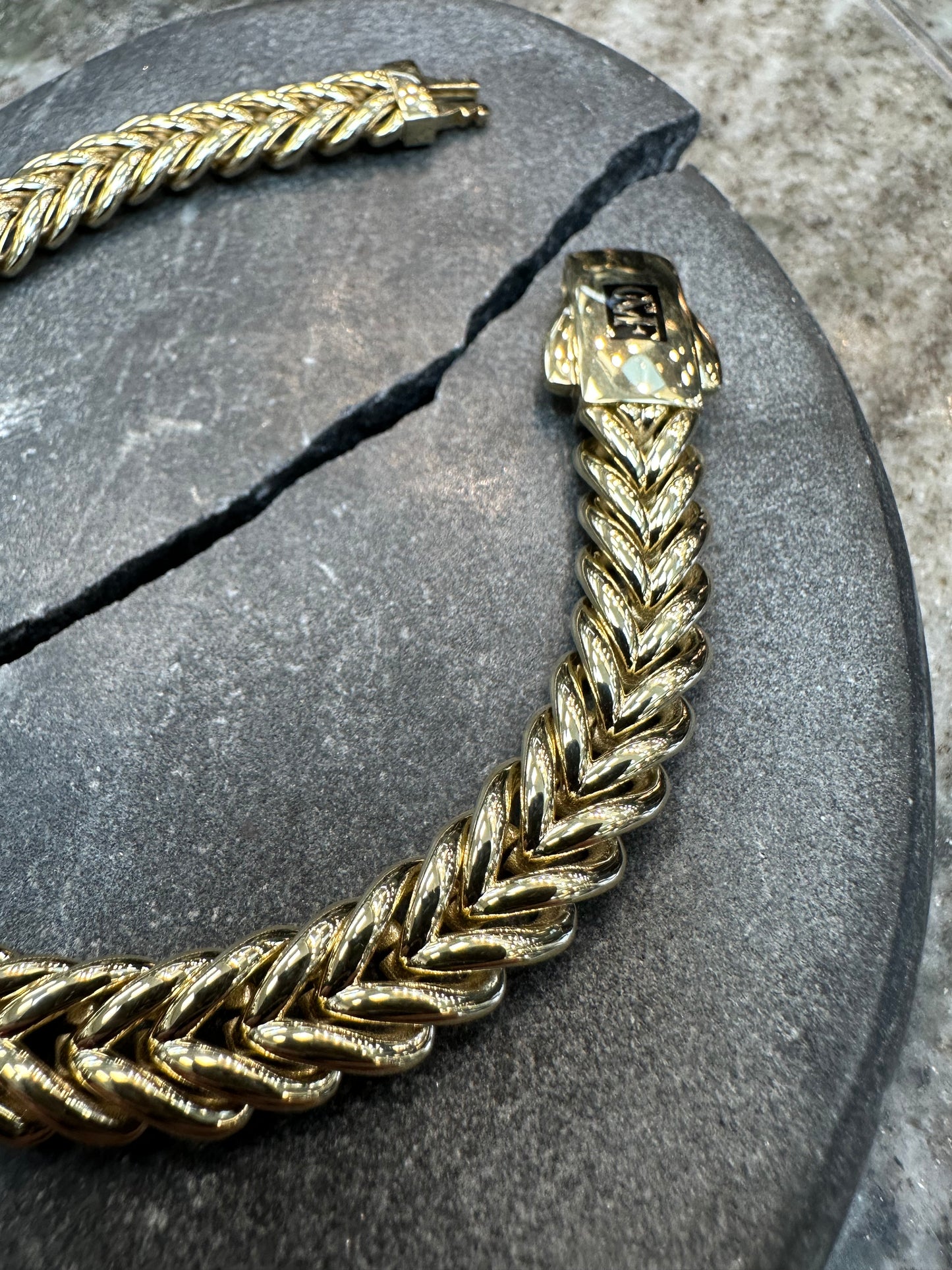 Prachtige 14K Gouden Gevlochten Armband – 20,5 cm | 8,7 mm | Elegant & Luxe