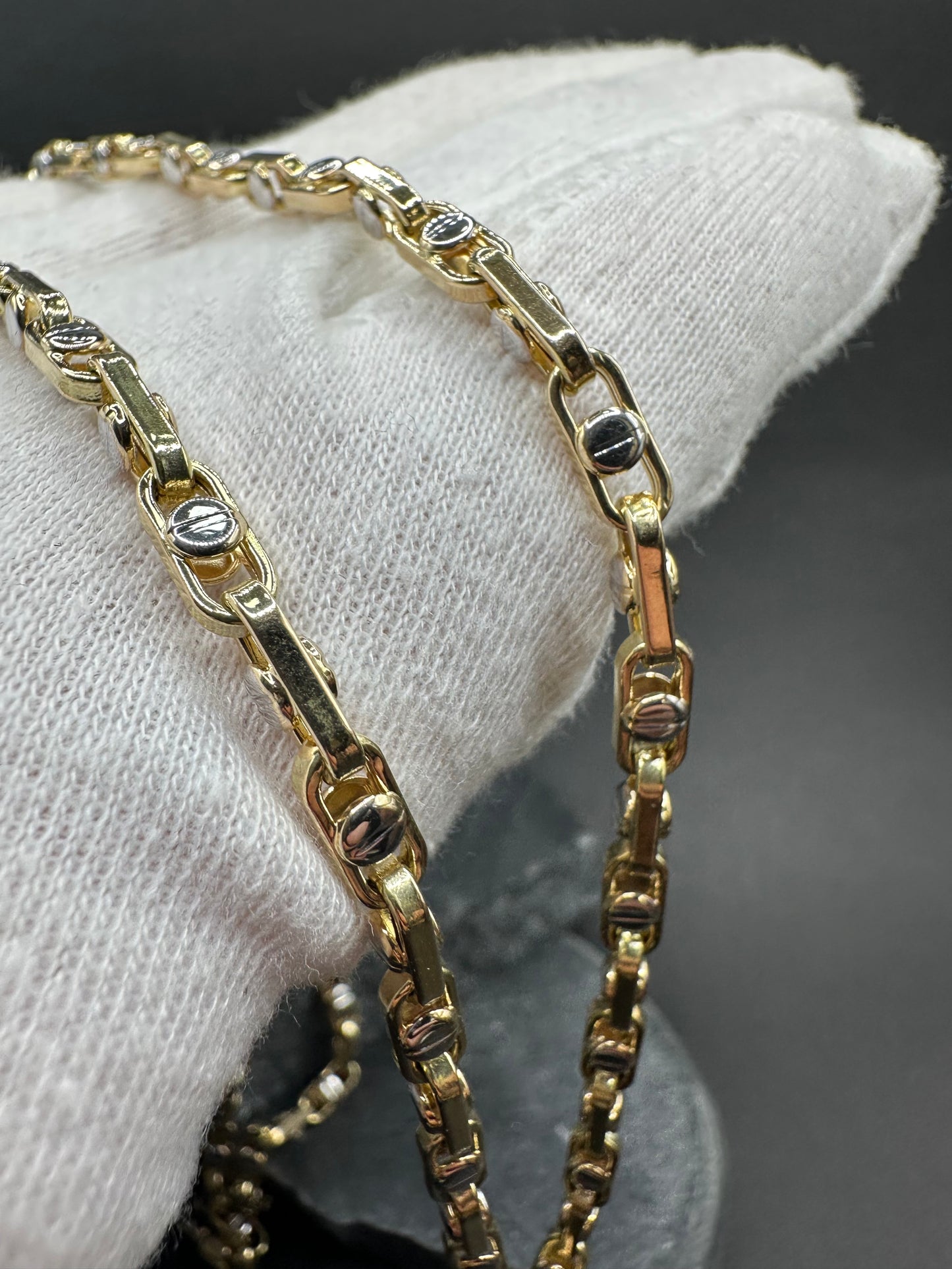 14K Gouden Bicolor Monte Carlo Ketting – 65 cm
