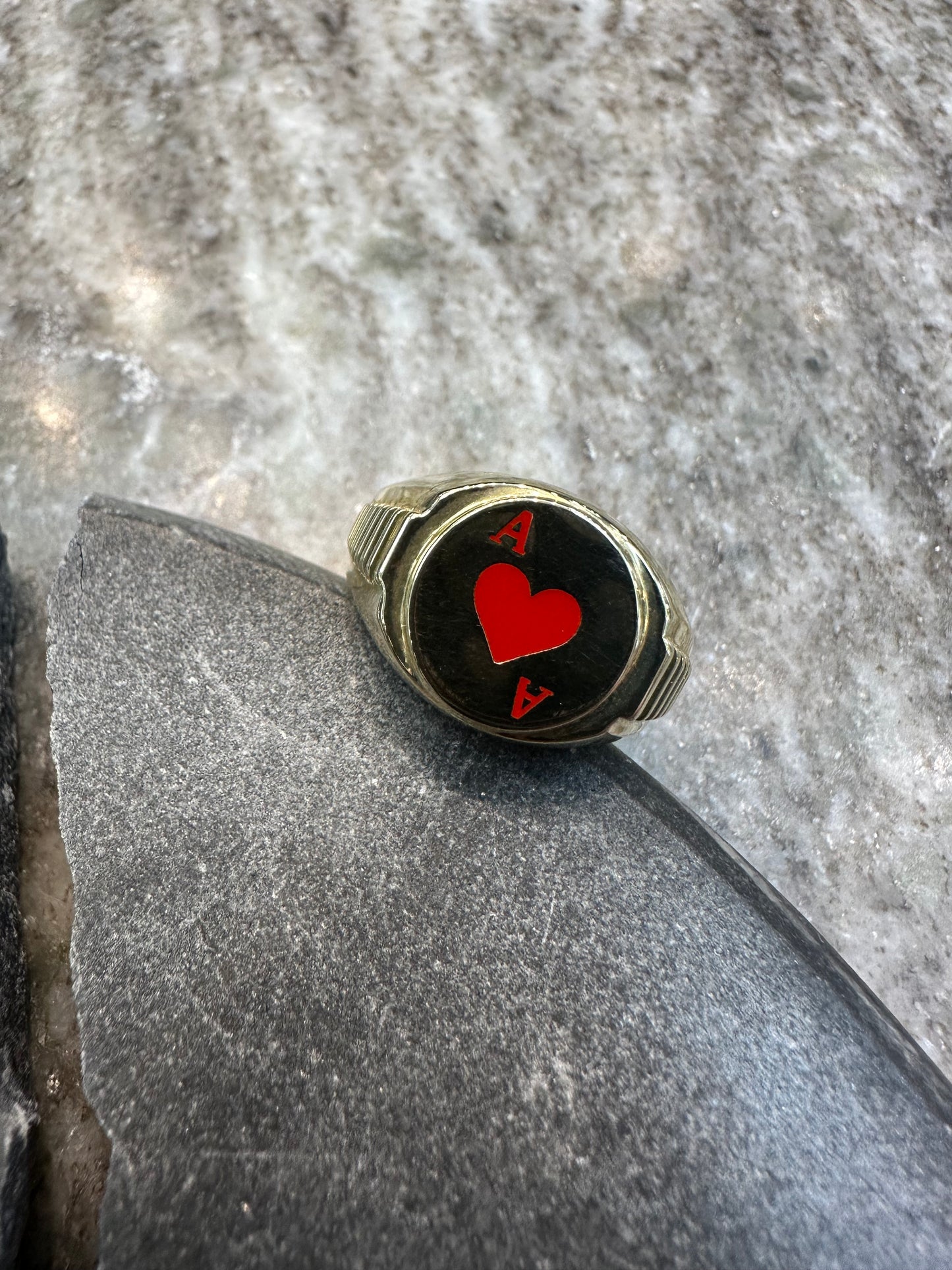 Prachtige 14K Gouden A Hartje Ring