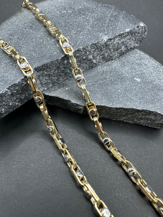 14K Gouden Bicolor Monte Carlo Ketting – 65 cm