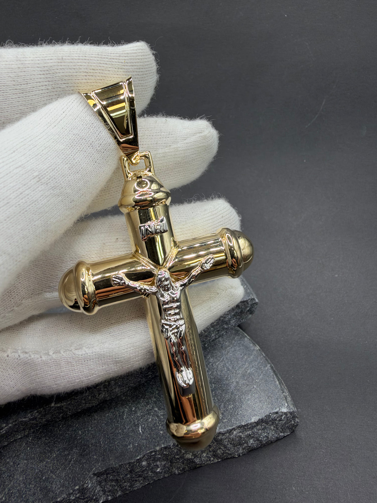 14K Gouden XL Kruishanger – 51 mm x 83 mm