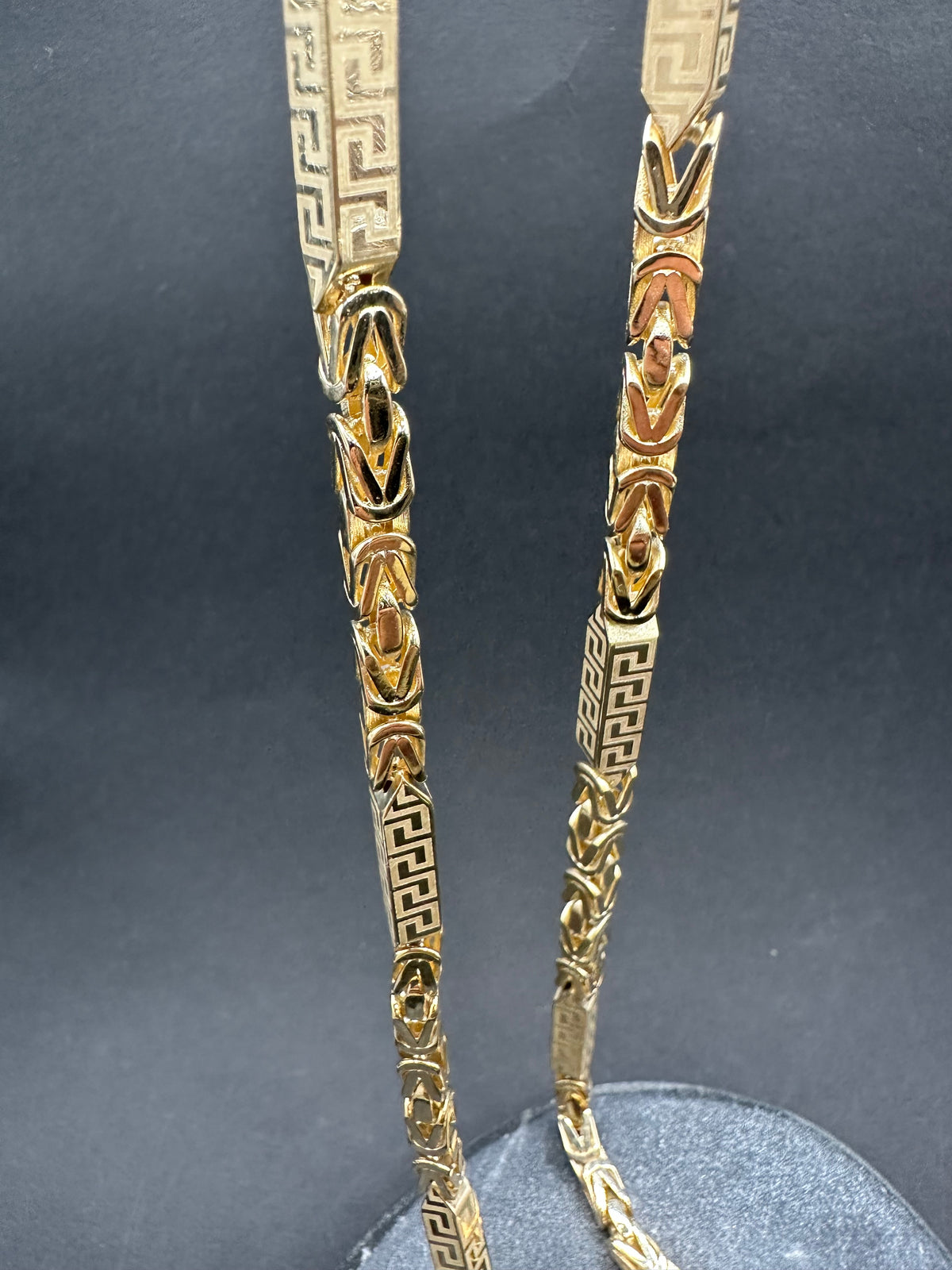 14K Gouden Koningsketting met Meandros Bewerking