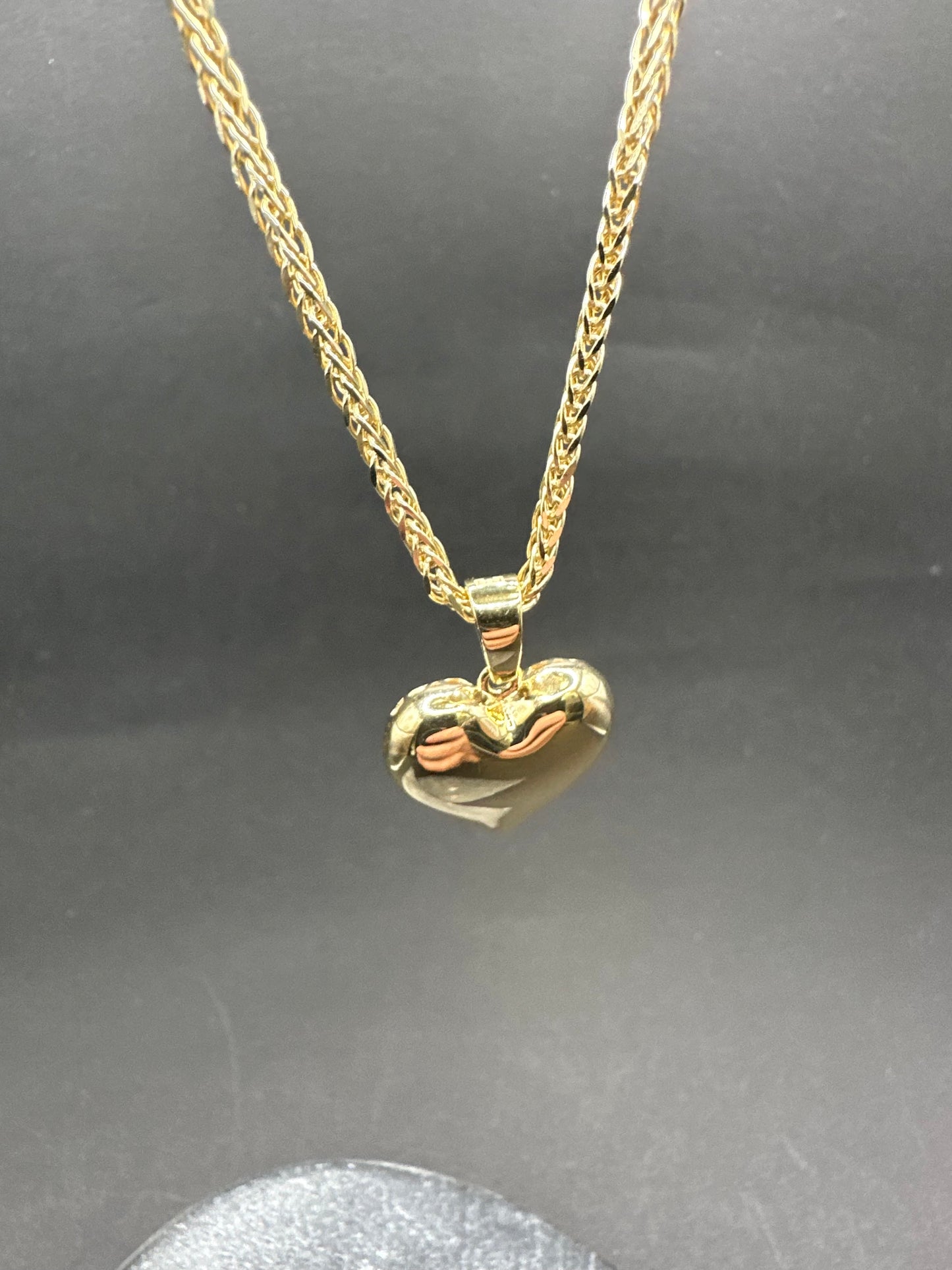 14K Gouden Vossenstaart Ketting met Hart Hanger – 50 cm