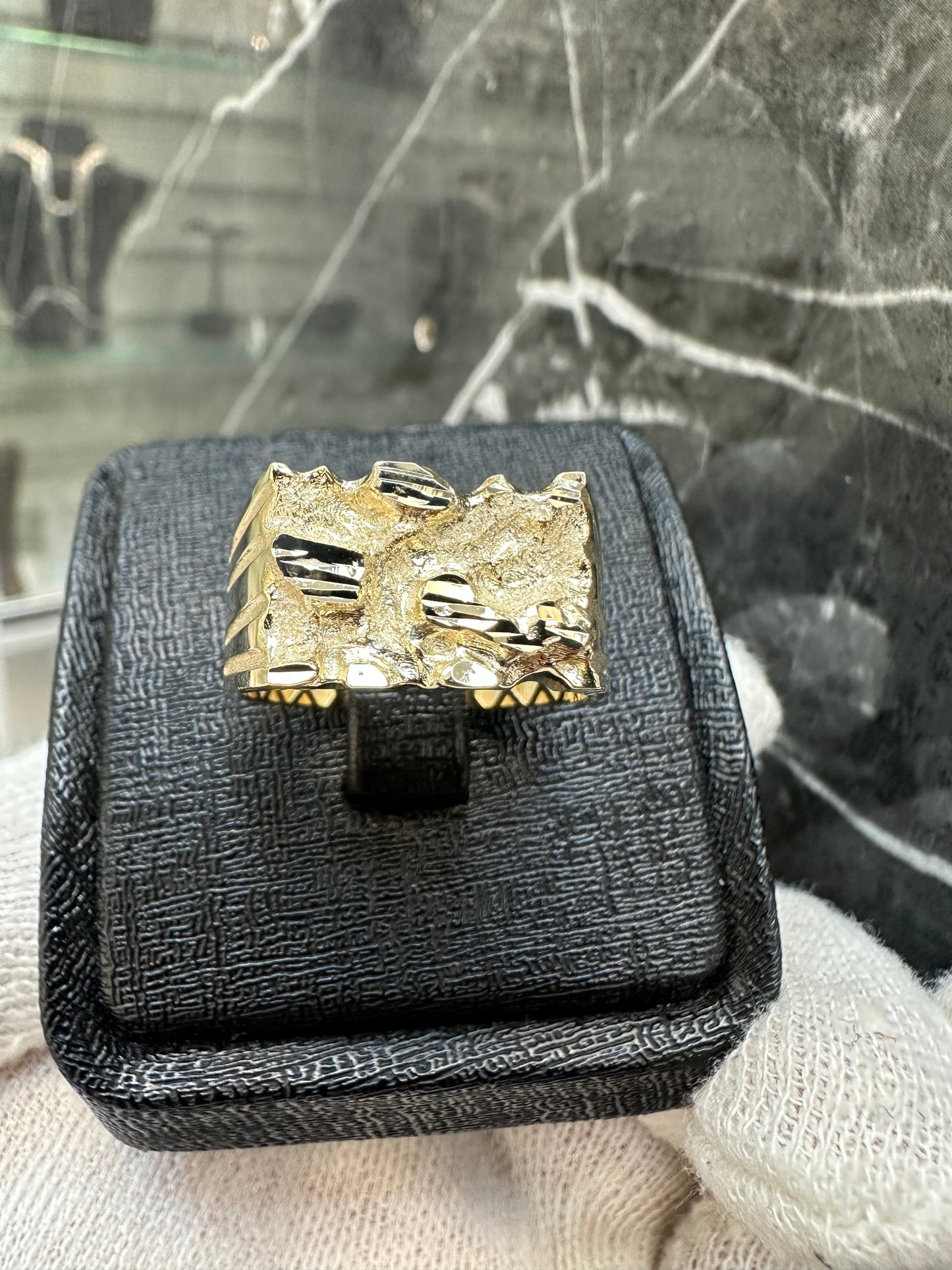 Prachtige 14K Gouden Piet Piet Ring – Diamond Cut