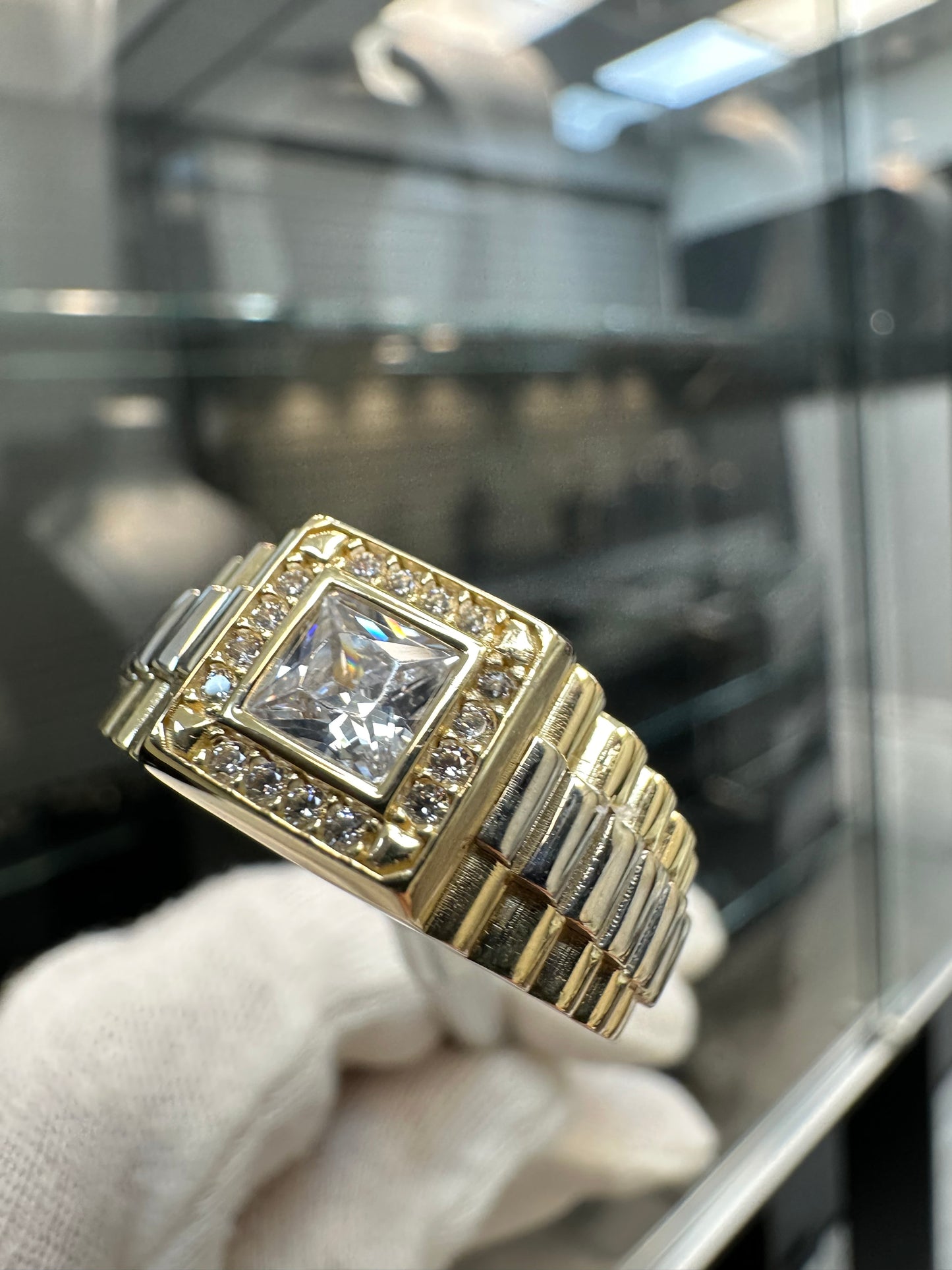 Prachtige 14K Gouden Bicolor Ring – Witgoud & Geelgoud met Zirkonia