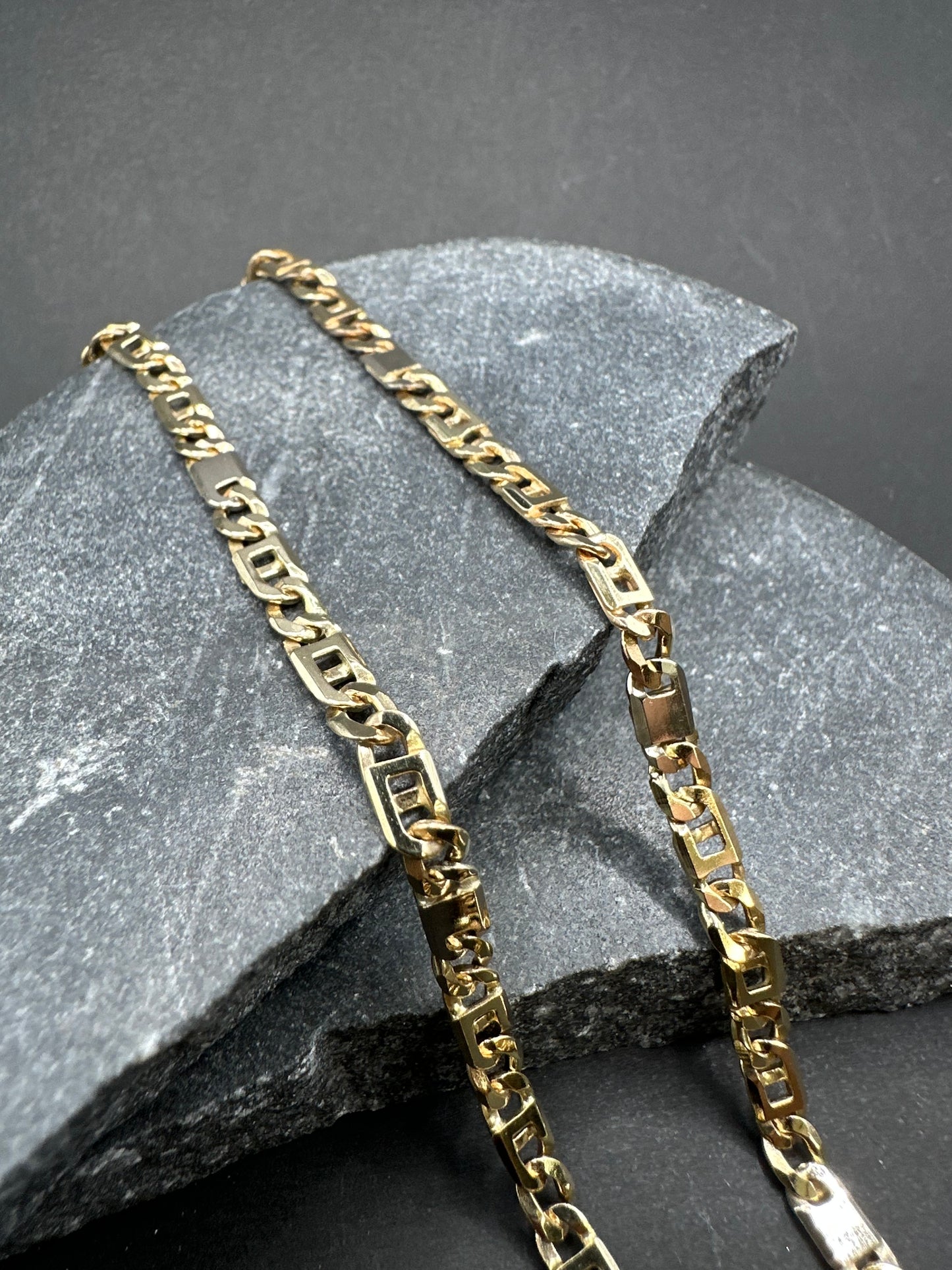 14K Gouden Bicolor Massieve Rollie Ketting – 70 cm