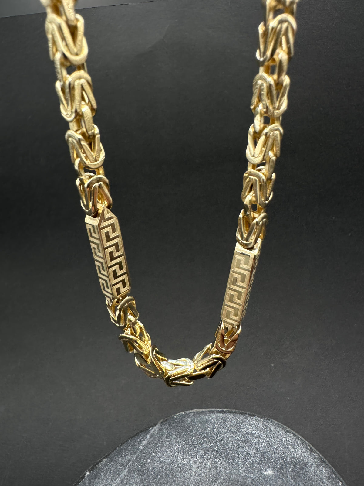 14K Gouden Koningsketting met Meandros Bewerking