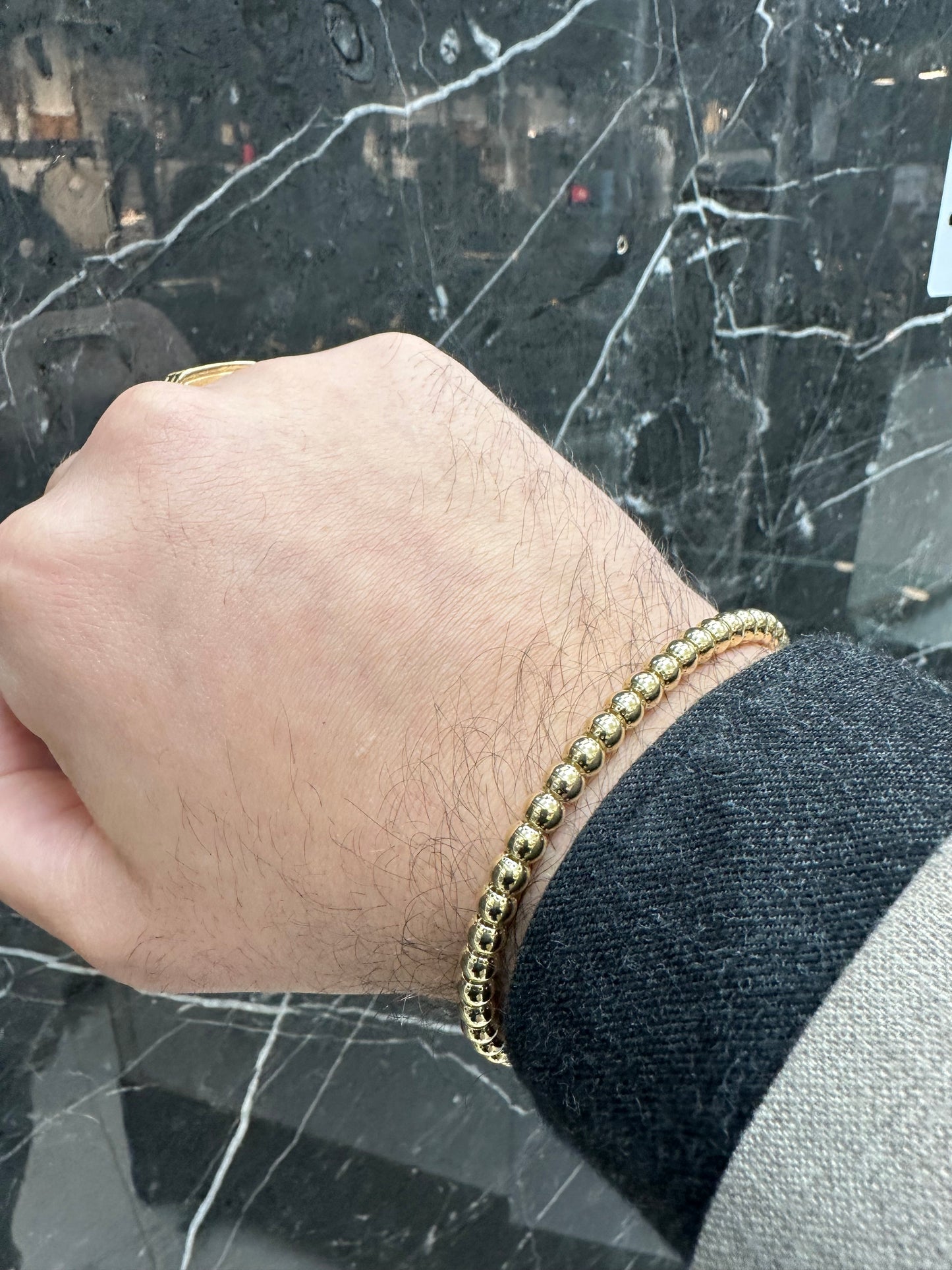 Prachtige 14K Gouden Bal Armband – 21 cm | 5 mm | Elegant & Tijdloos