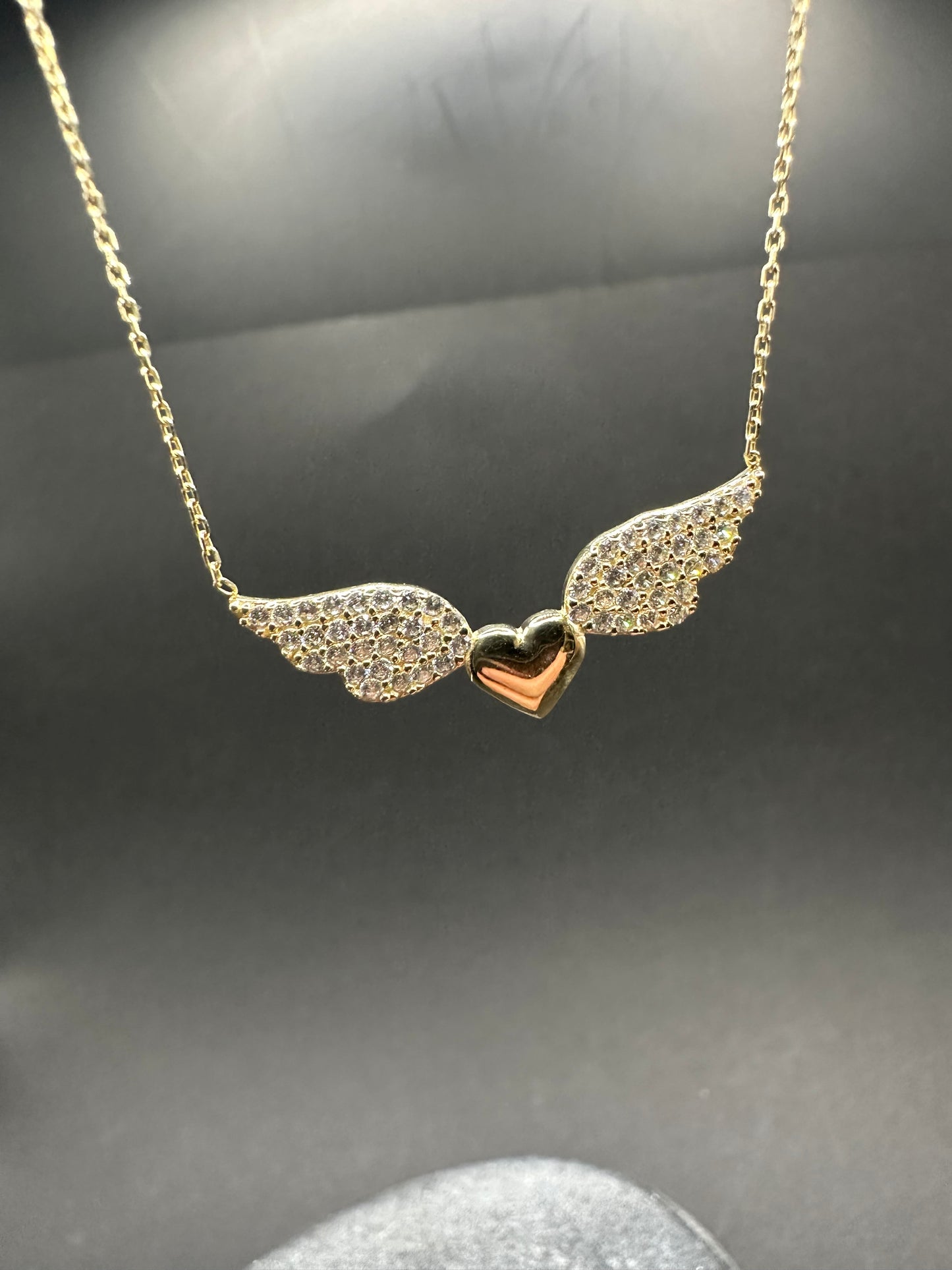 14K Gouden Ketting met Hart Vleugels ontwerp – 42 cm