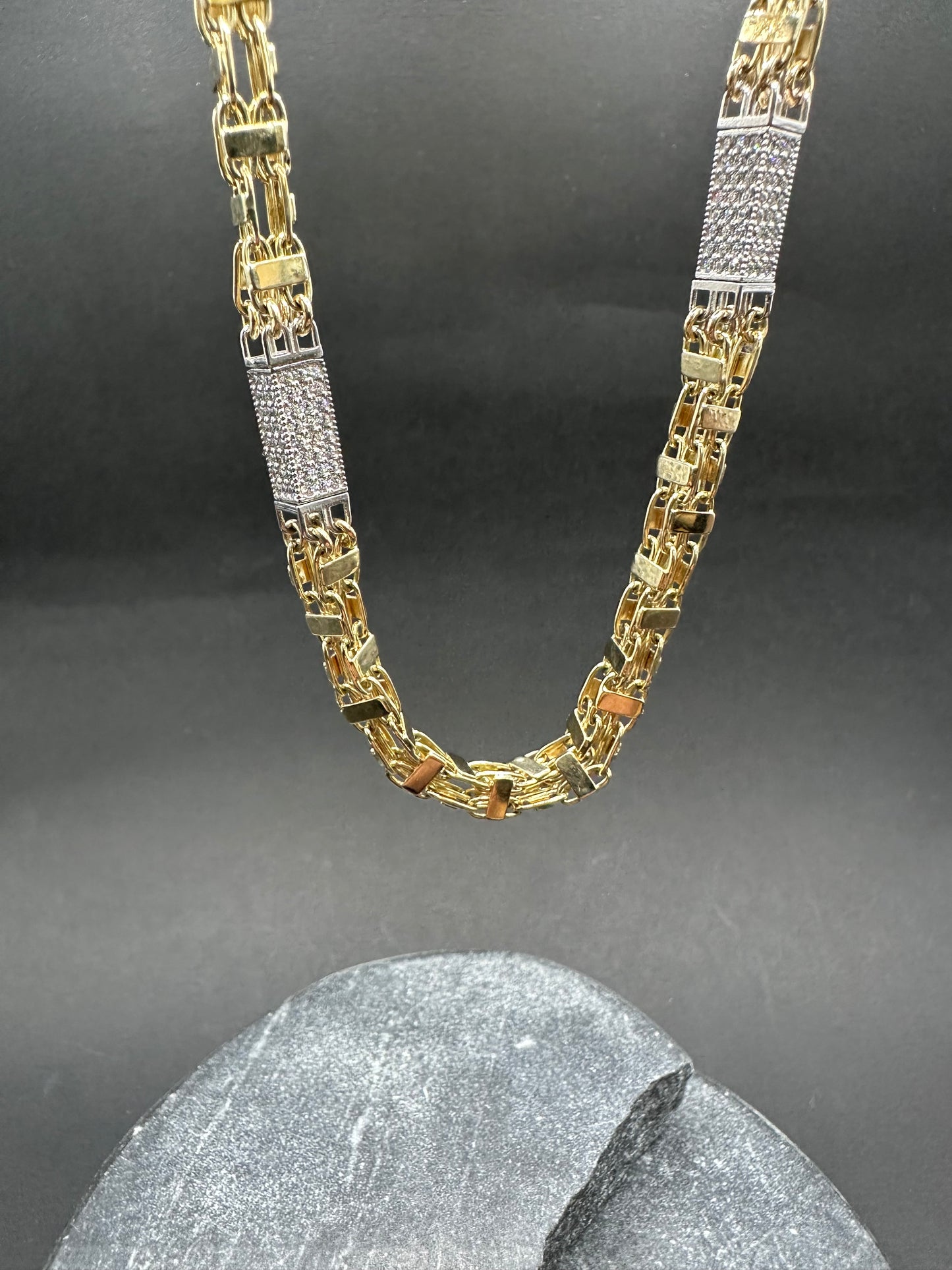 14K Gouden Iced Magnum Ketting met Zirkonia – 70 cm