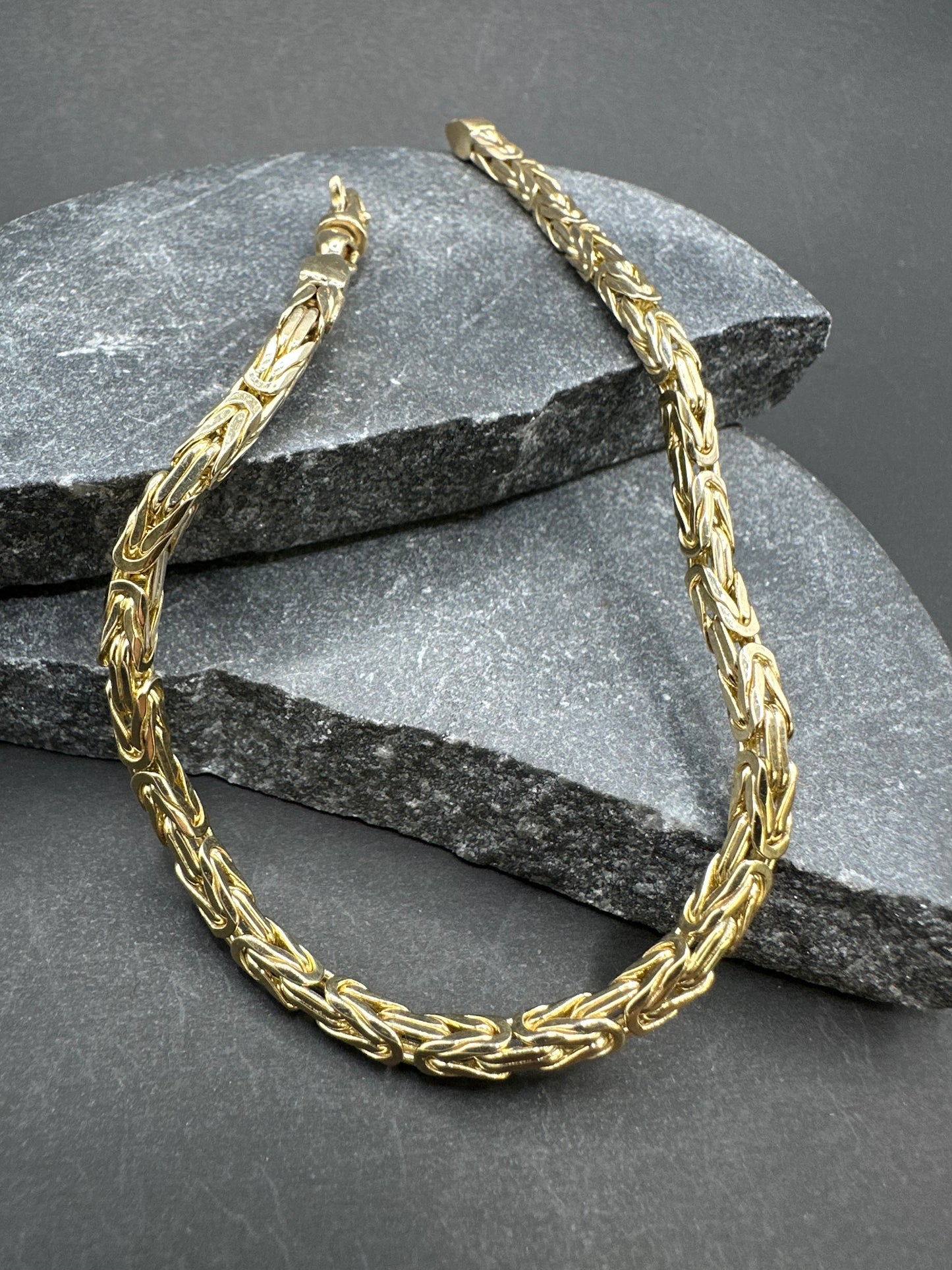 14K Gouden Massieve Koningsarmband met Draaislot – 21,5 cm