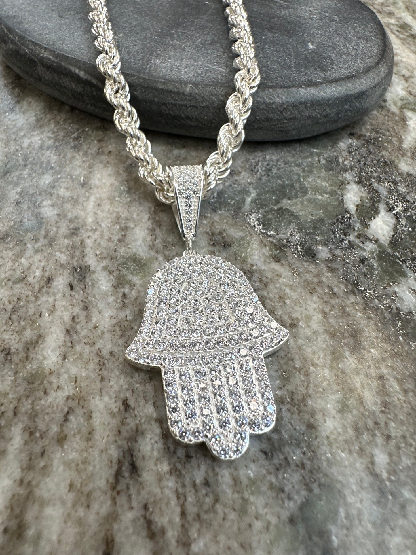 925 Zilveren Rope Chain met Hamsa Hanger