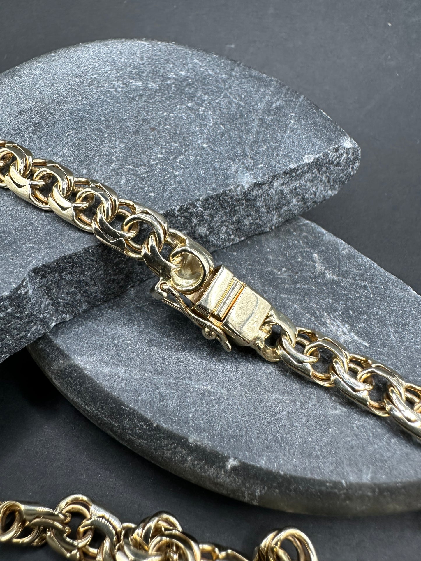 14K Gouden Massieve Bismarck Ketting – 62 cm