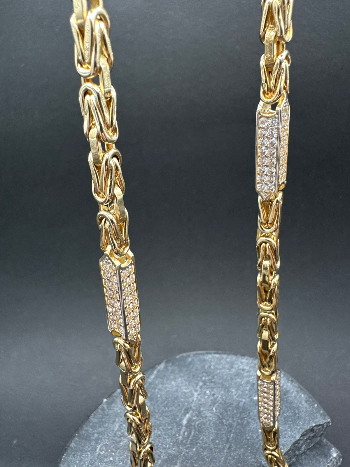 14K Gouden Iced Koningsketting met Zirkonia – 62 cm