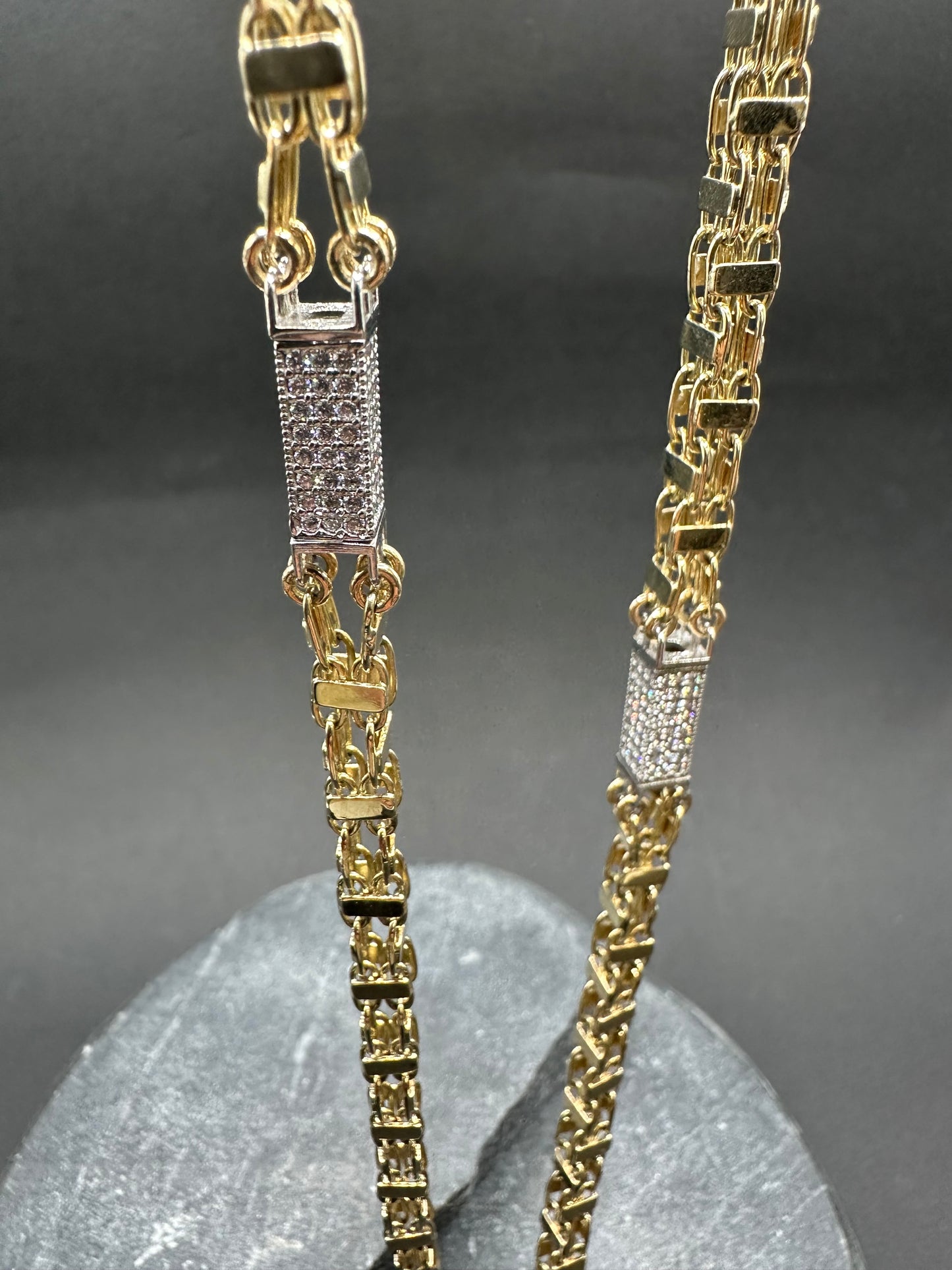 14K Gouden Iced Magnum Ketting met Zirkonia – 70 cm