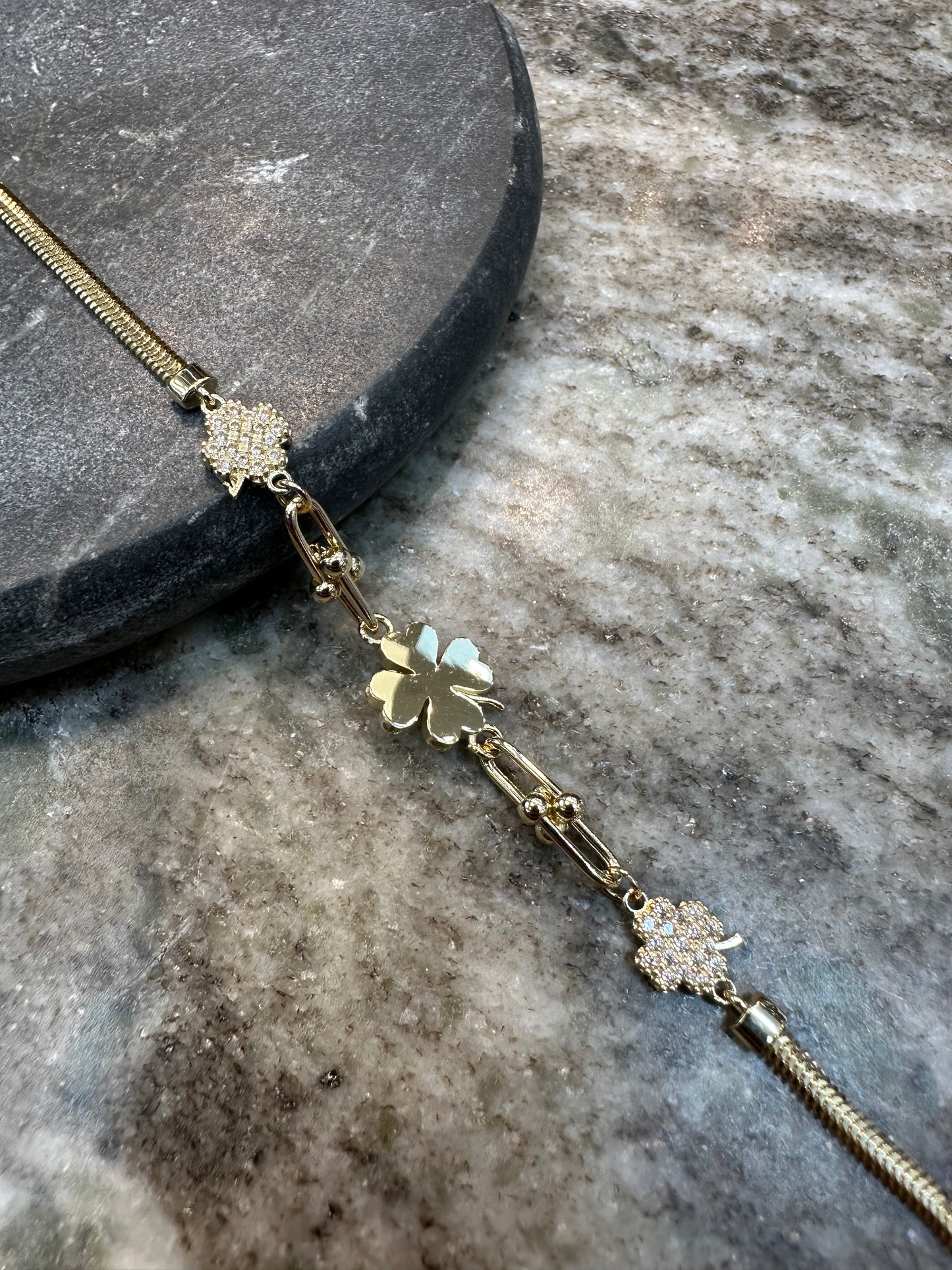 14K Gouden Klavertje Armband – 19 cm | 2,5 mm
