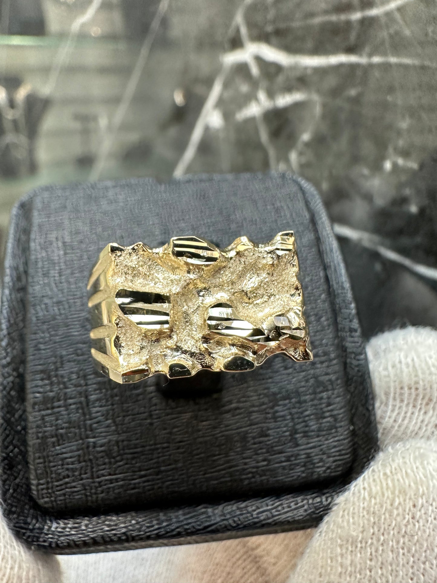 Prachtige 14K Gouden Piet Piet Ring – Diamond Cut