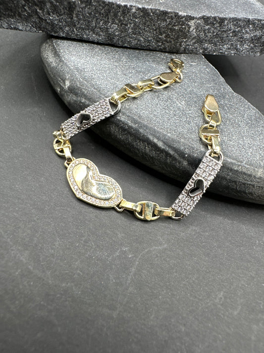 14K Gouden Kingsly Armband met Hart – 14 cm | 4,1 mm