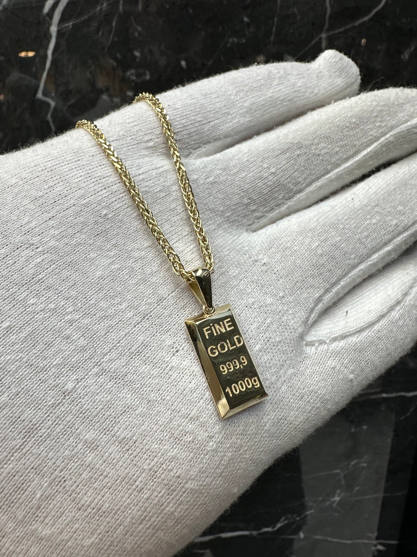 14K Gouden Vossenstaart Ketting met Fine Gold Hanger – 55 cm