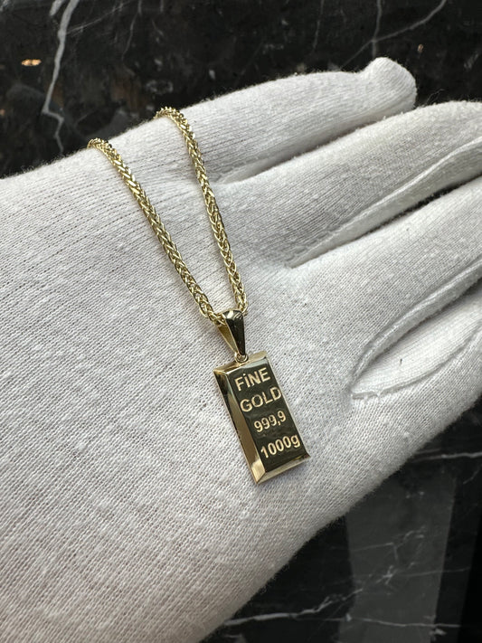 14K Gouden Vossenstaart Ketting met Fine Gold Hanger – 55 cm