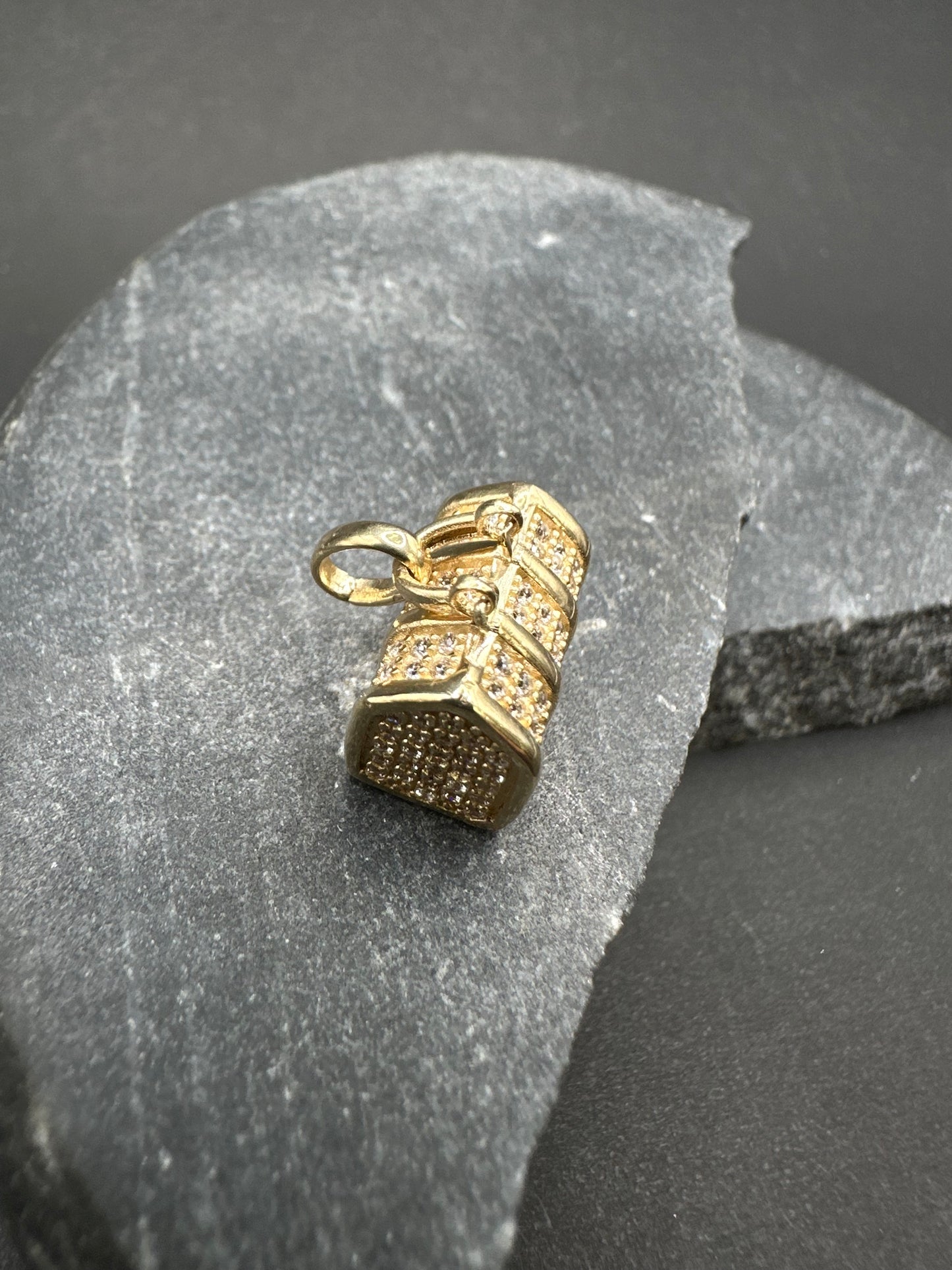 14K Gouden Tas Hanger met Zirkonia