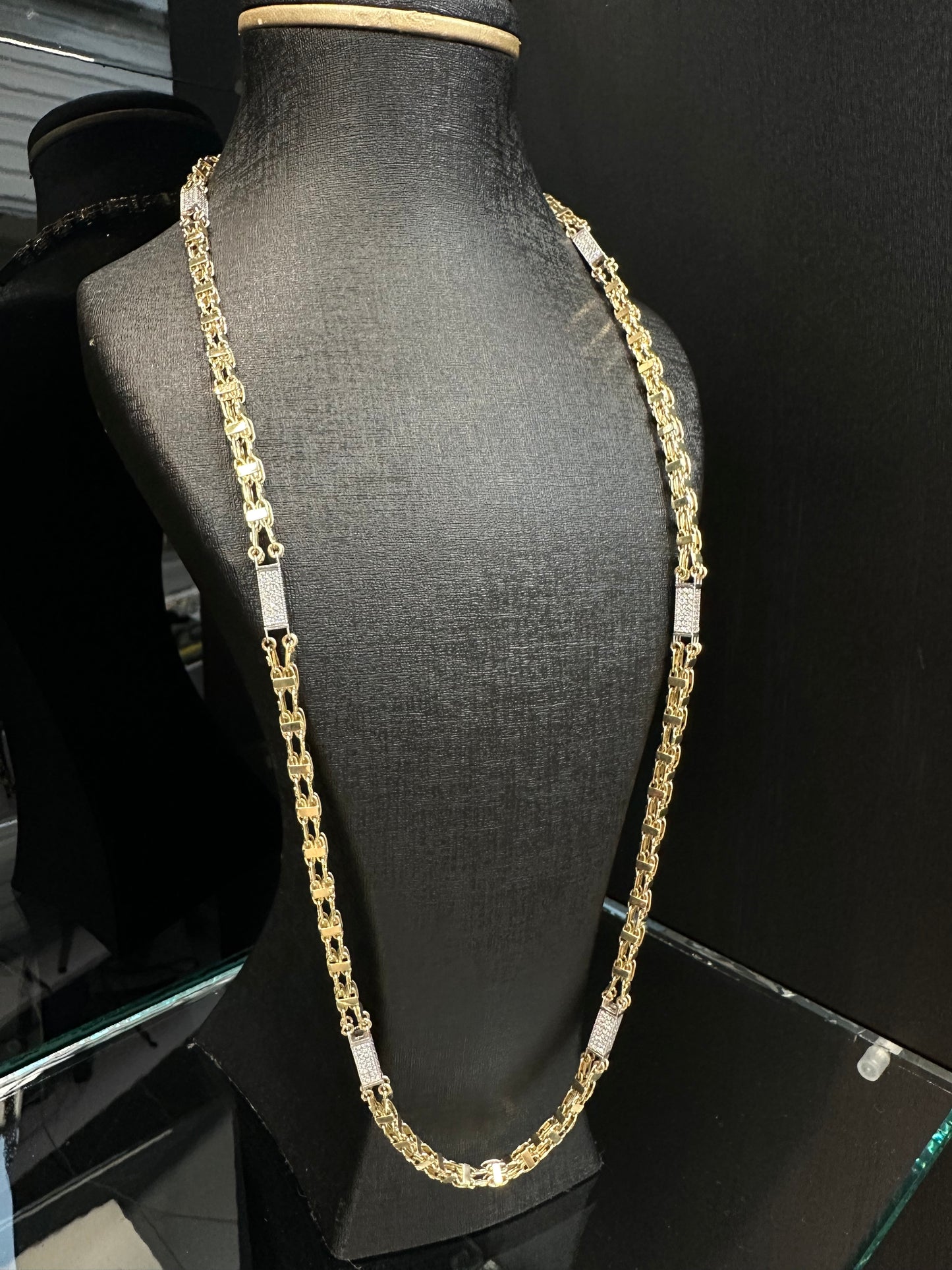 14K Gouden Iced Magnum Ketting met Zirkonia – 70 cm