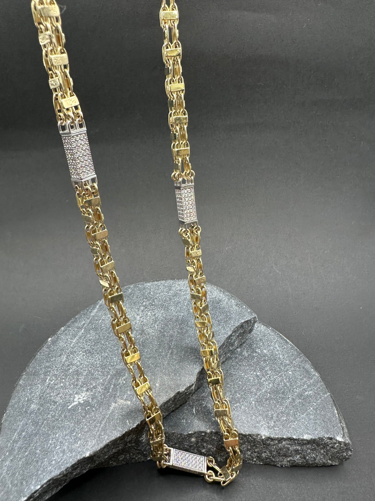 14K Gouden Iced Magnum Ketting met Zirkonia – 70 cm
