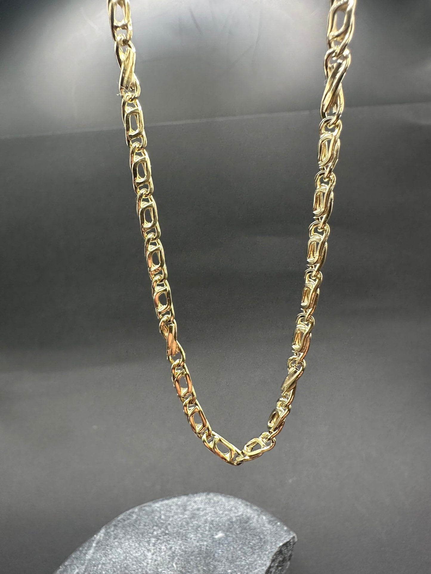 14K Gouden Fantasy Ketting met Valkenoog Schakel – 60 cm