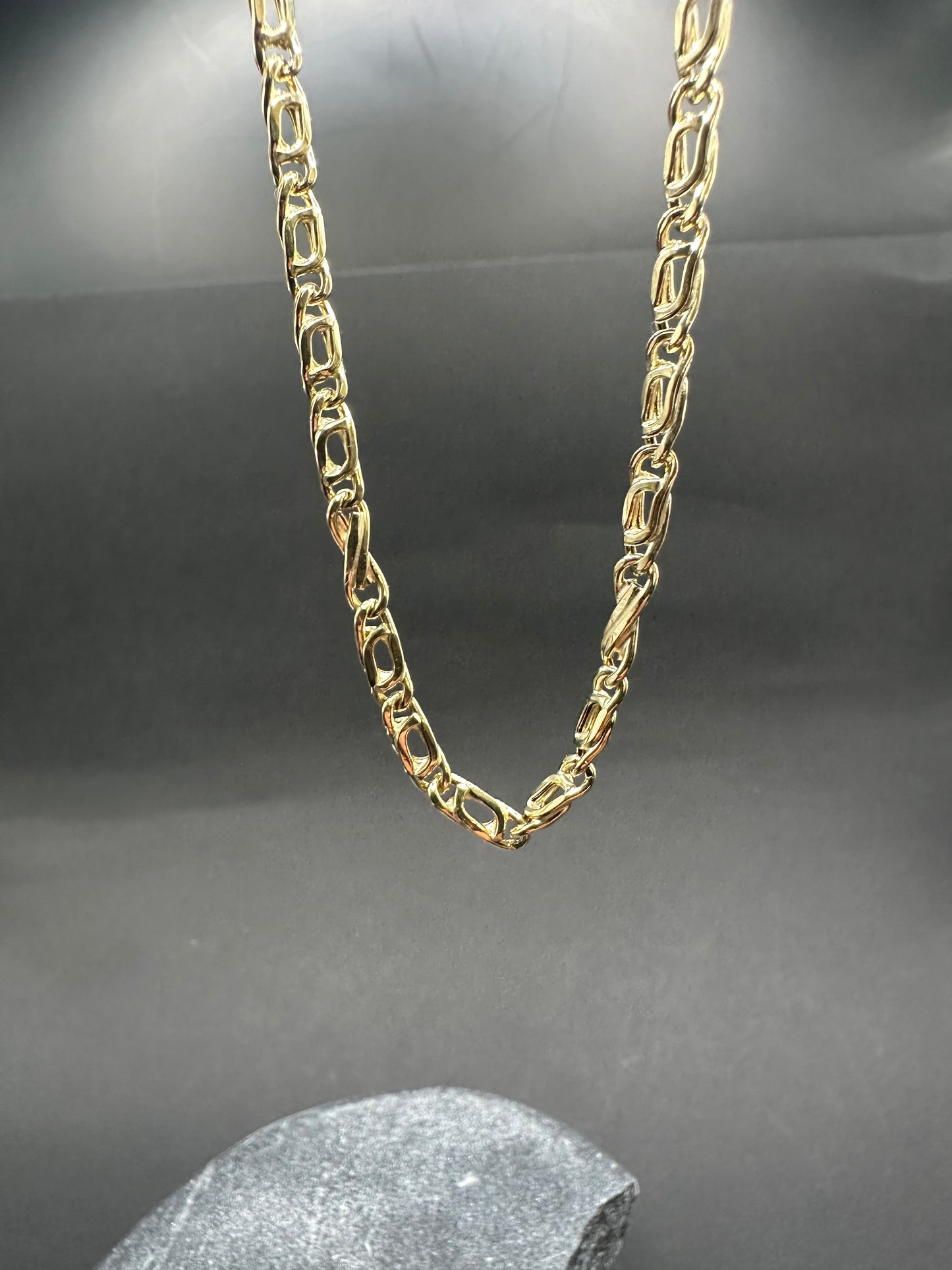 14K Gouden Fantasy Ketting met Valkenoog Schakel – 60 cm