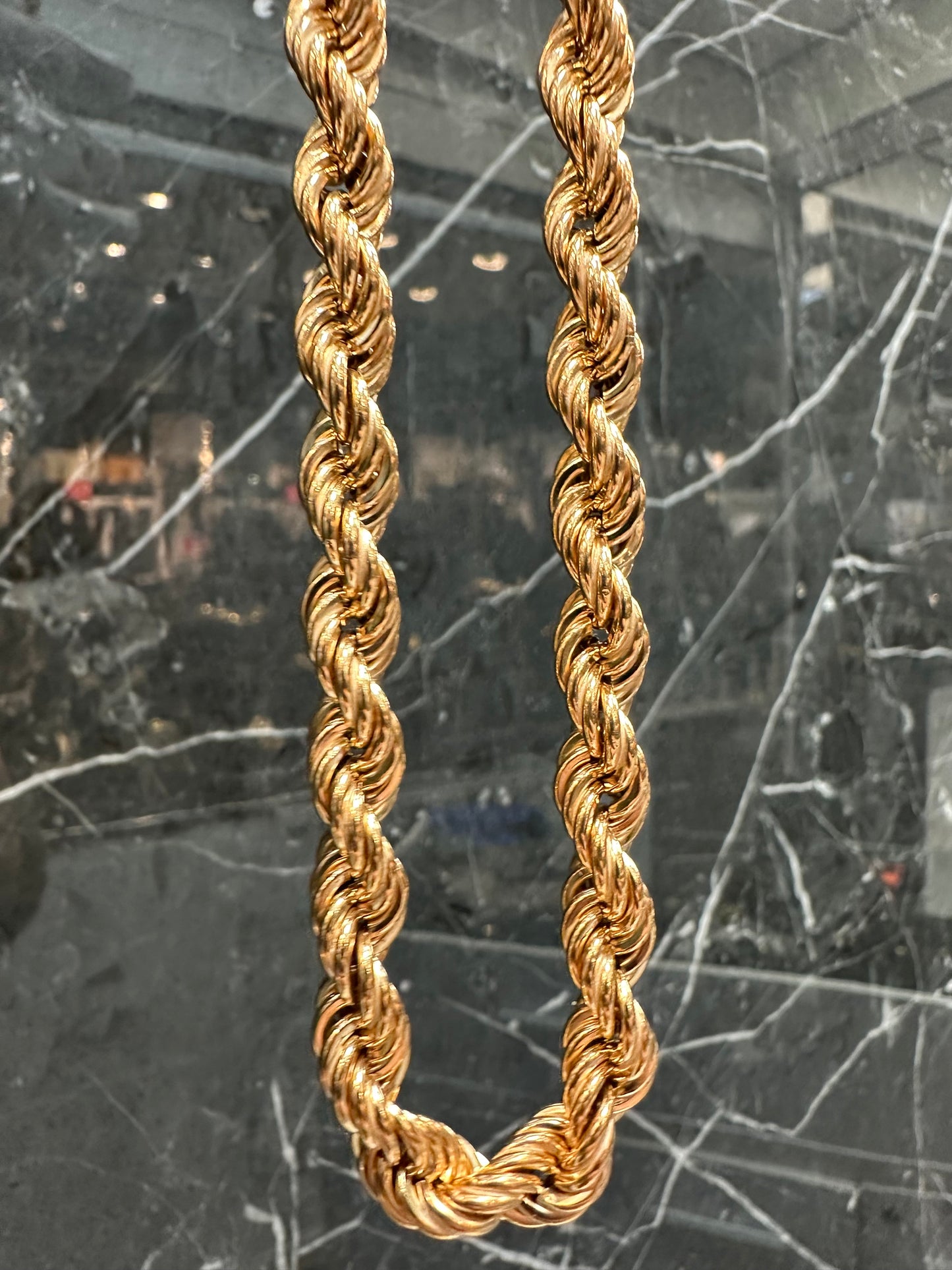 18K Roze Gouden Rope Chain – 62 cm