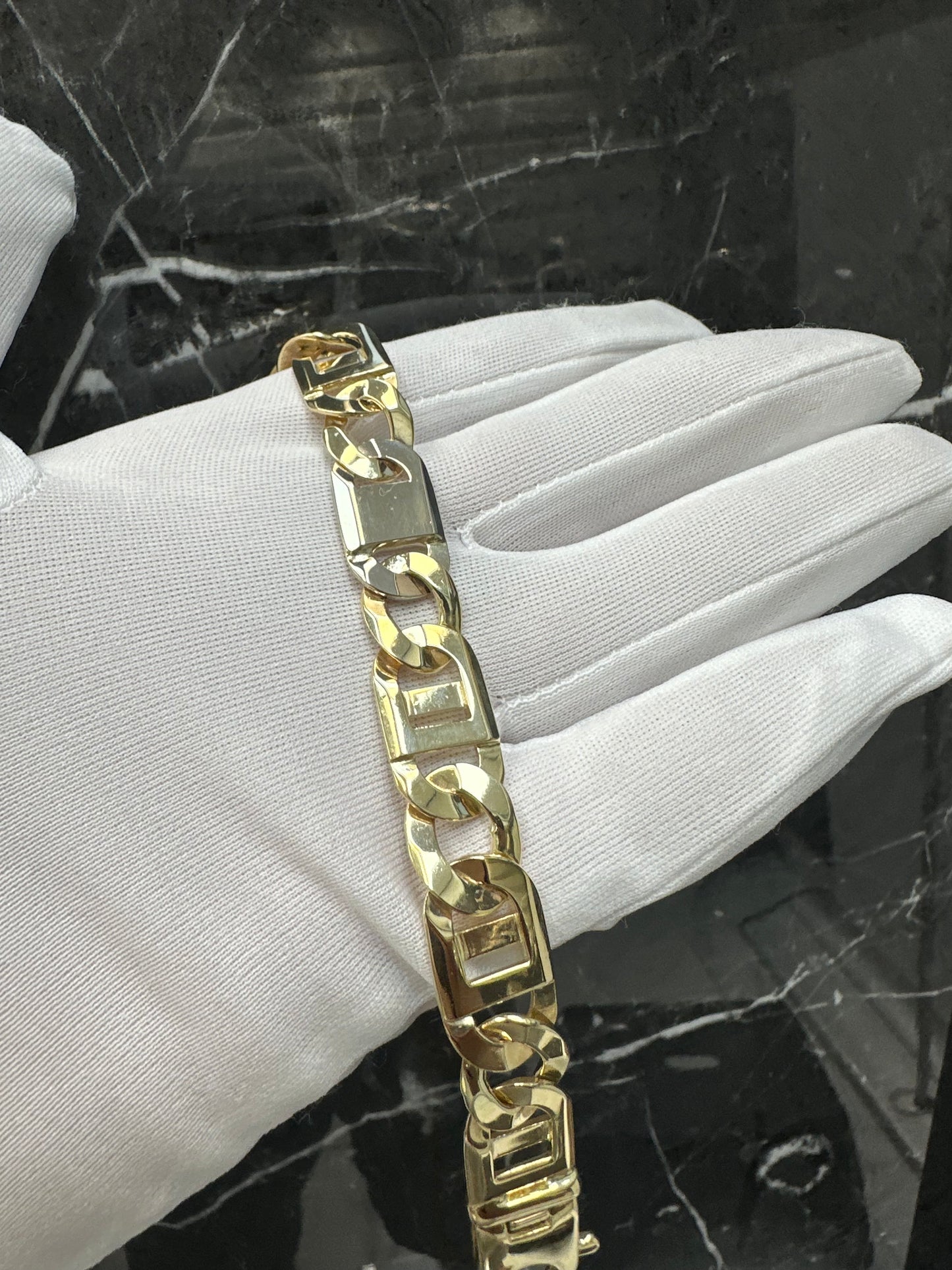 14K Bicolor Gouden XL Rollie Armband – 22 cm