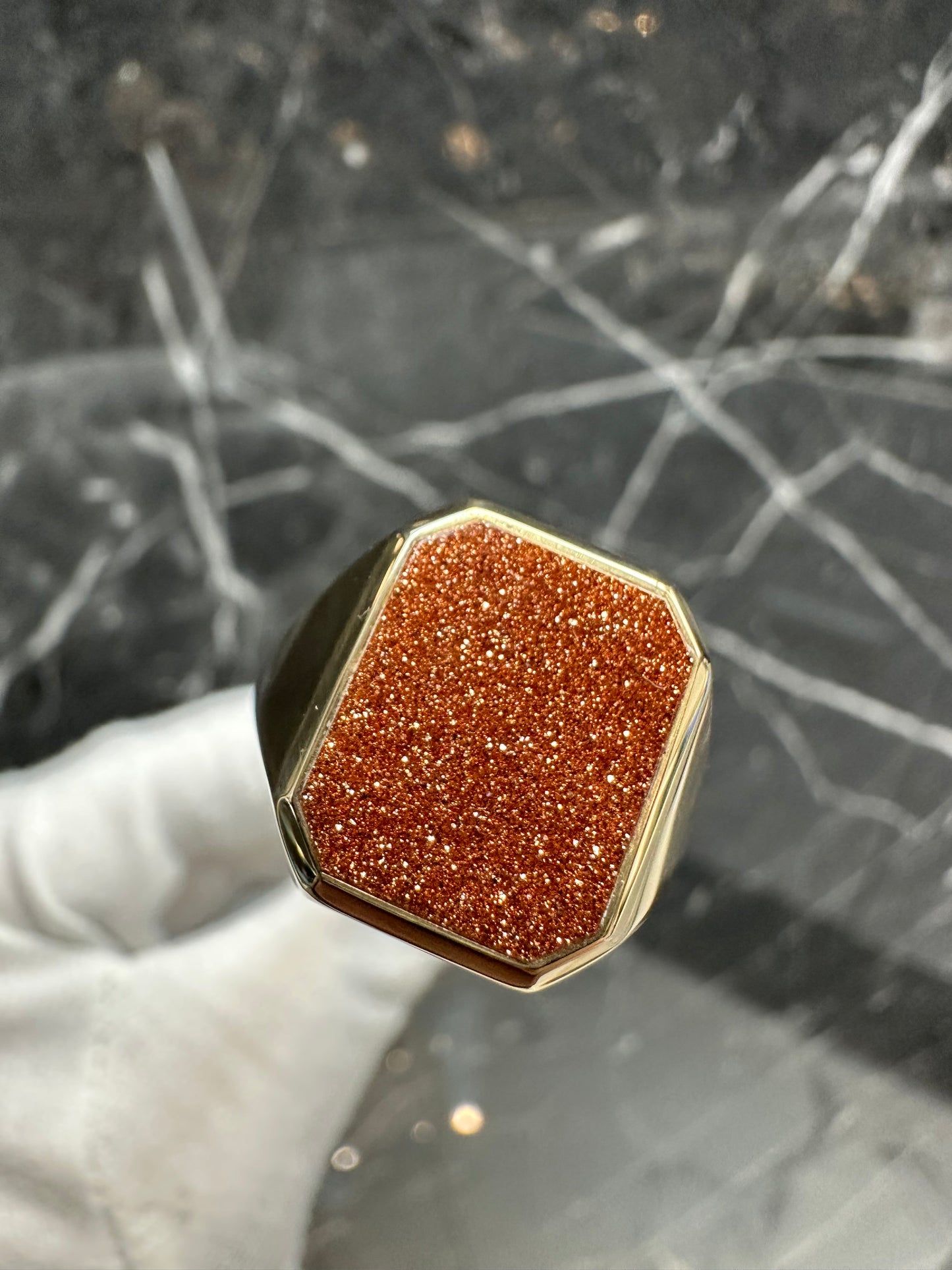 14K Gouden Zegelring met Goudsteen – Maat 20
