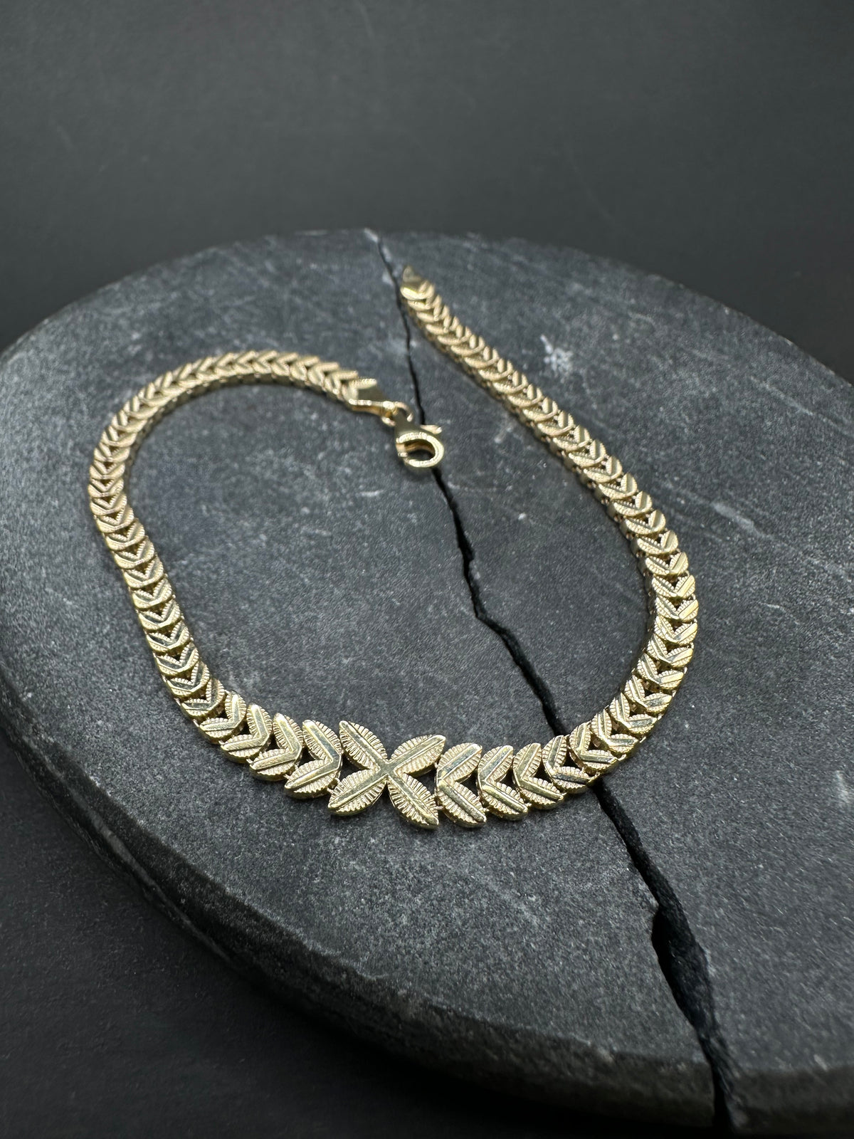 14K Gouden Elegante Armband met Diamond Cut – 19 cm