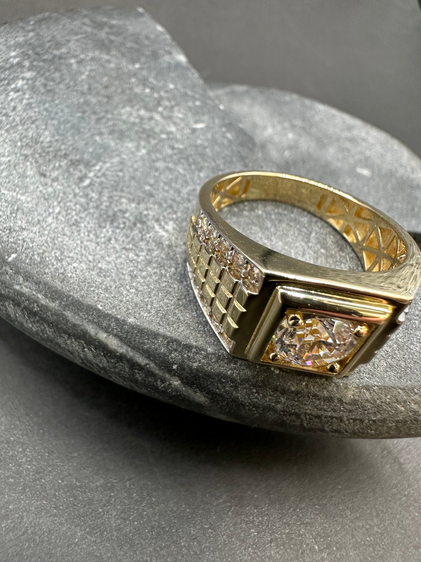 14K Gouden Ring met Zirkonia – Maat 20