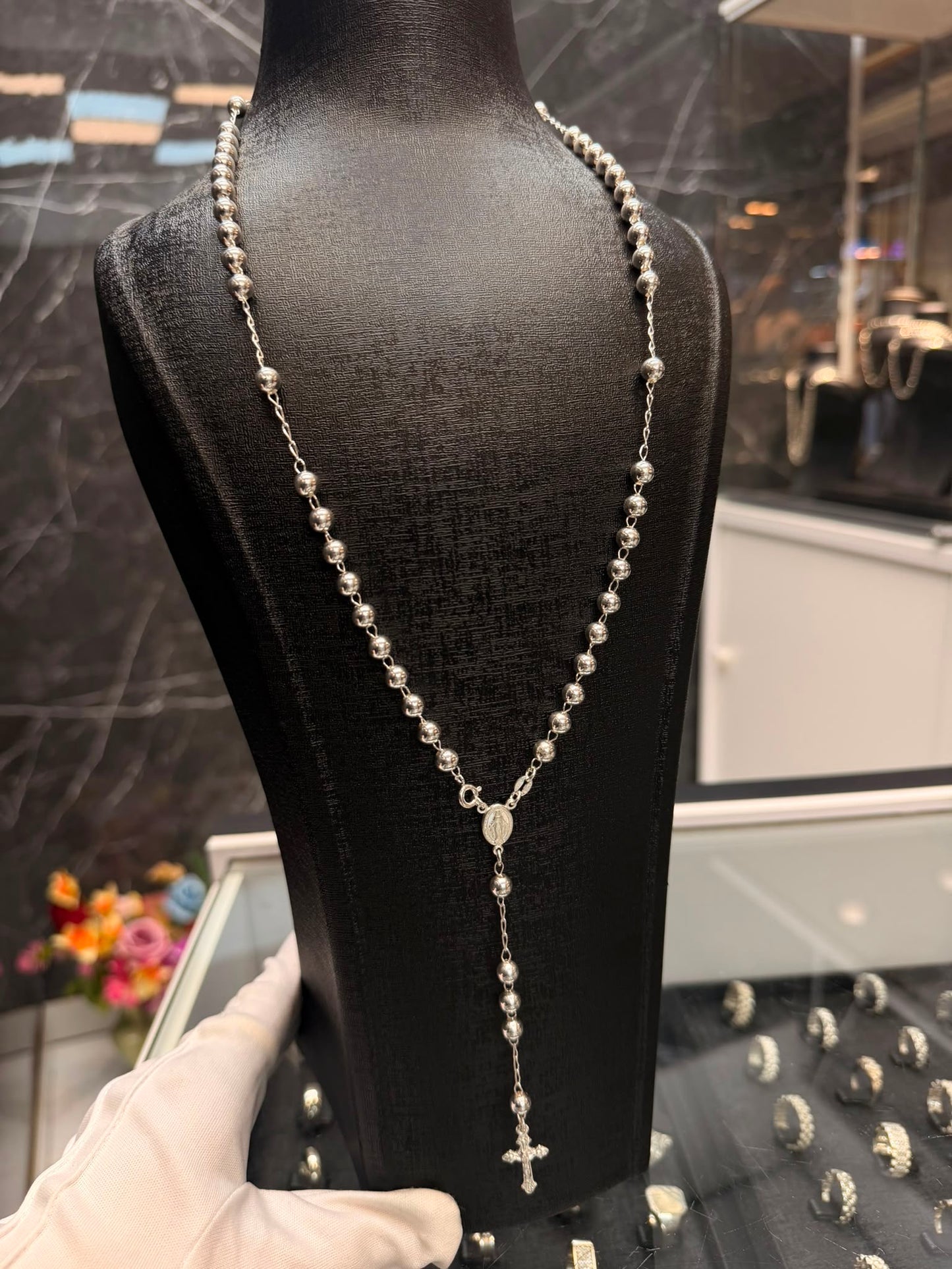 925 Zilveren Rozenkrans Ketting