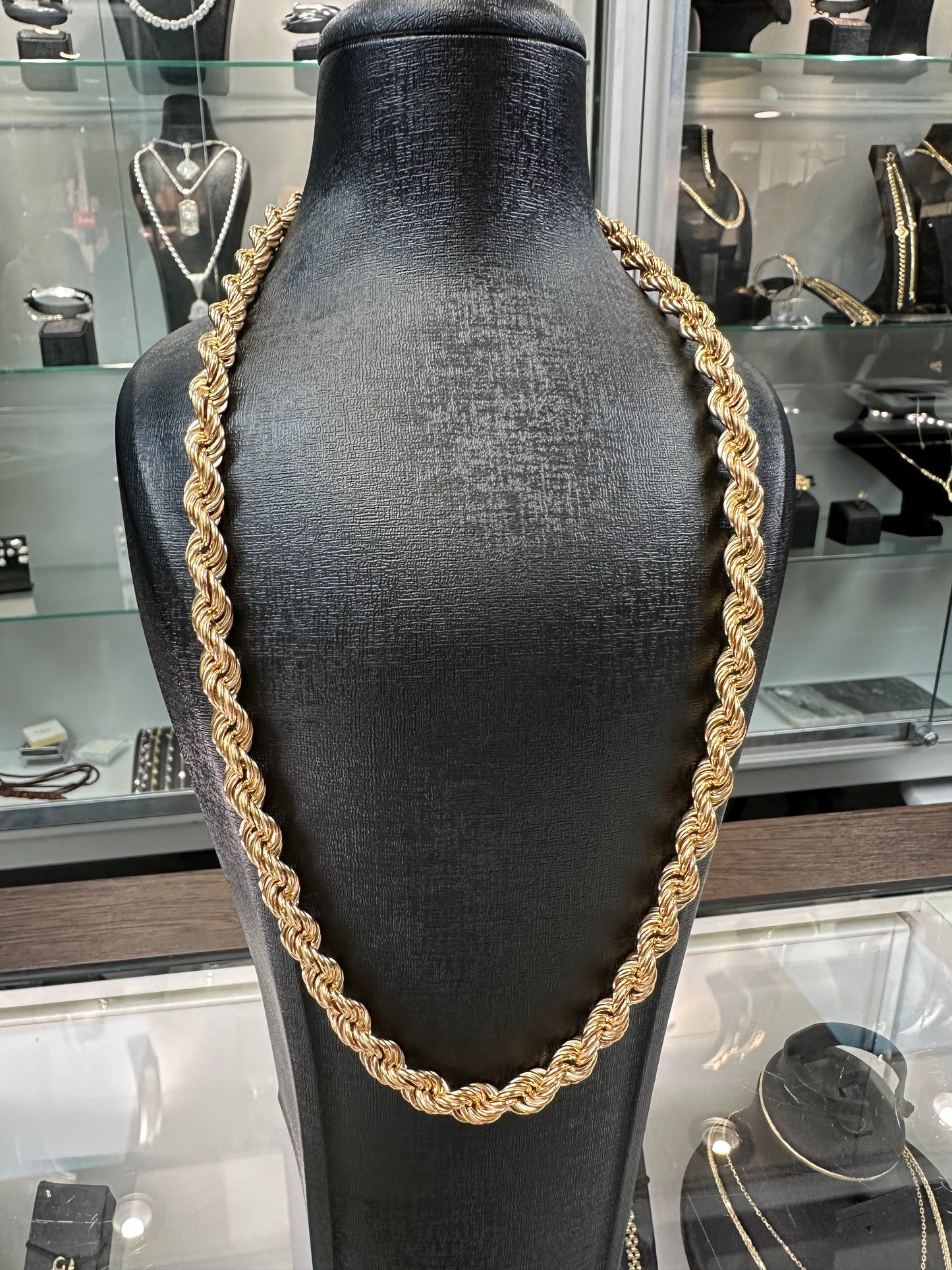 18K Roze Gouden Rope Chain – 62 cm