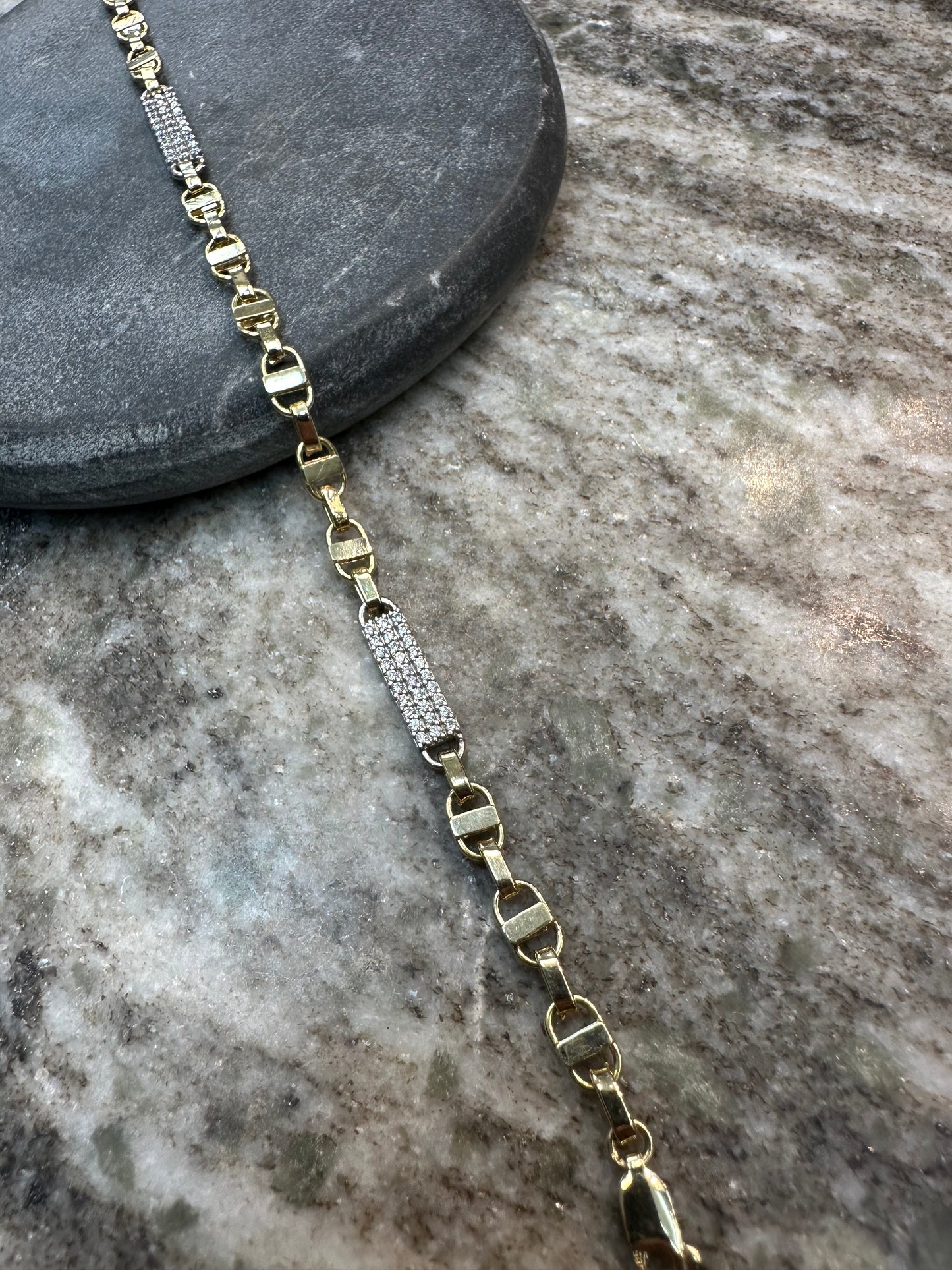 Prachtige 14K Gouden Kingsly Armband – 20 cm | 4,5 mm | Iced met Zirkonia