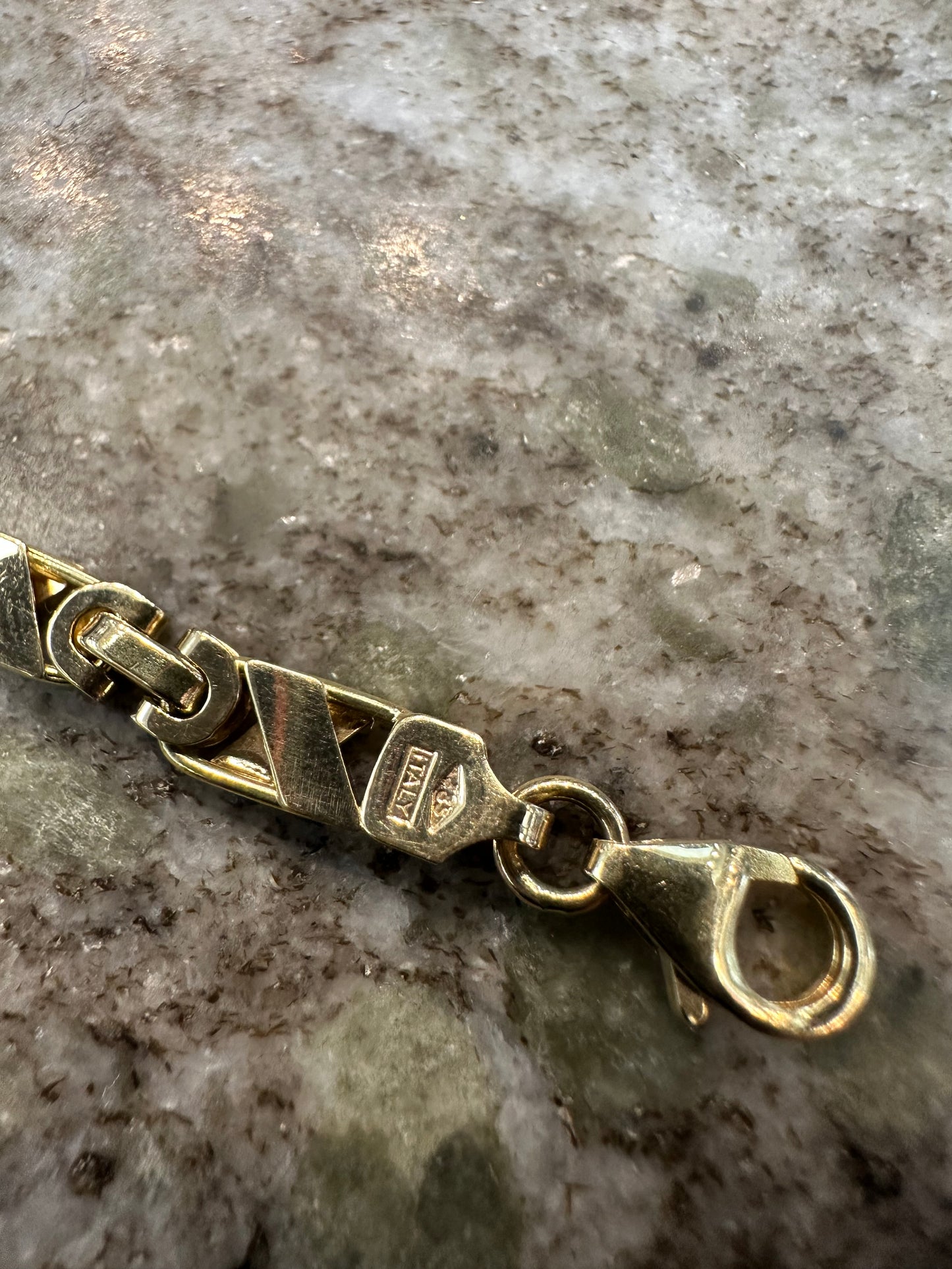Prachtige 14K Gouden Valentino Armband met Ruitjes – Bicolor | 21,5 cm | 5 mm