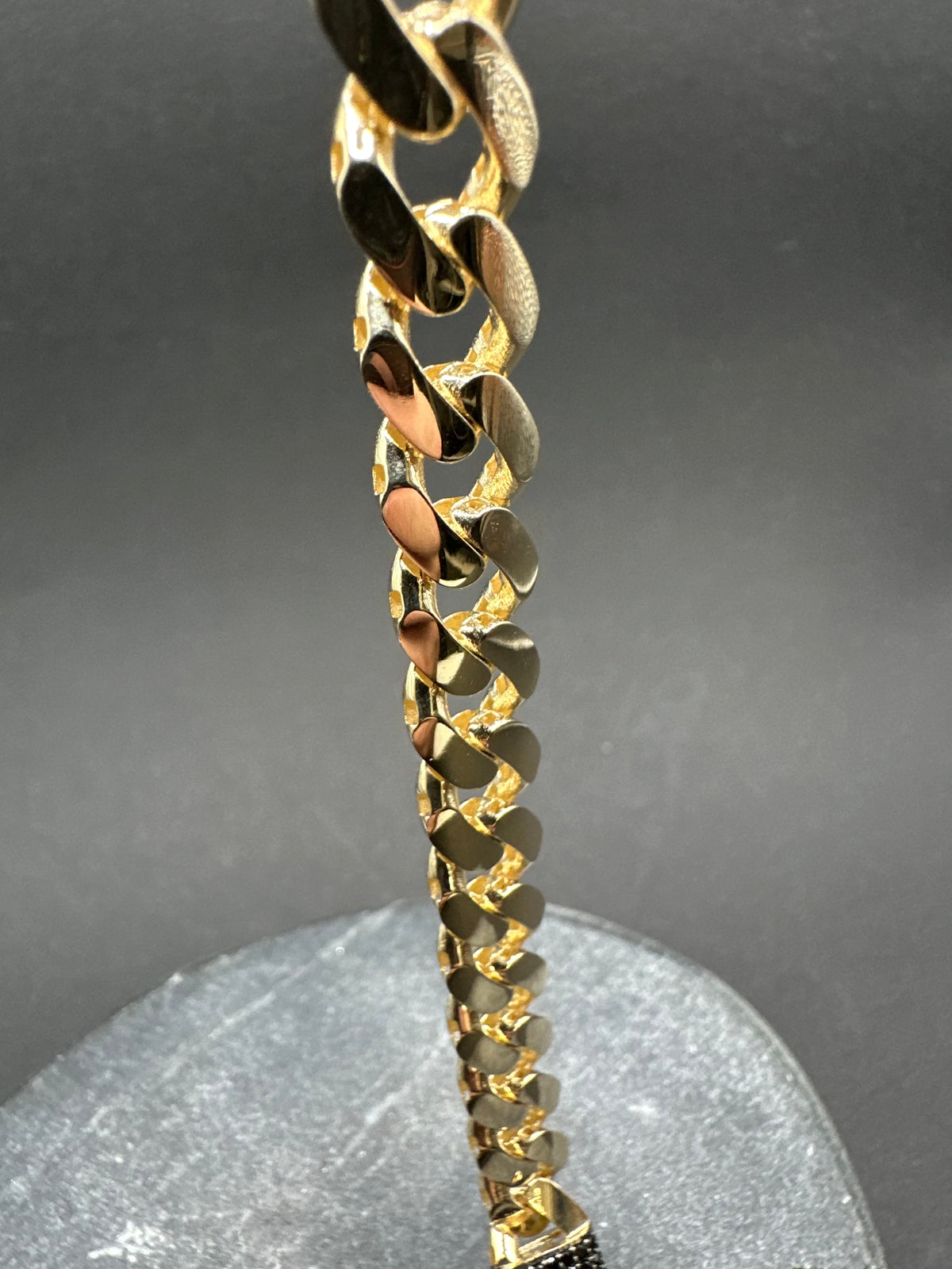 14K Gouden Cubaanse Armband met Onyx – 20 cm | 8,2 mm
