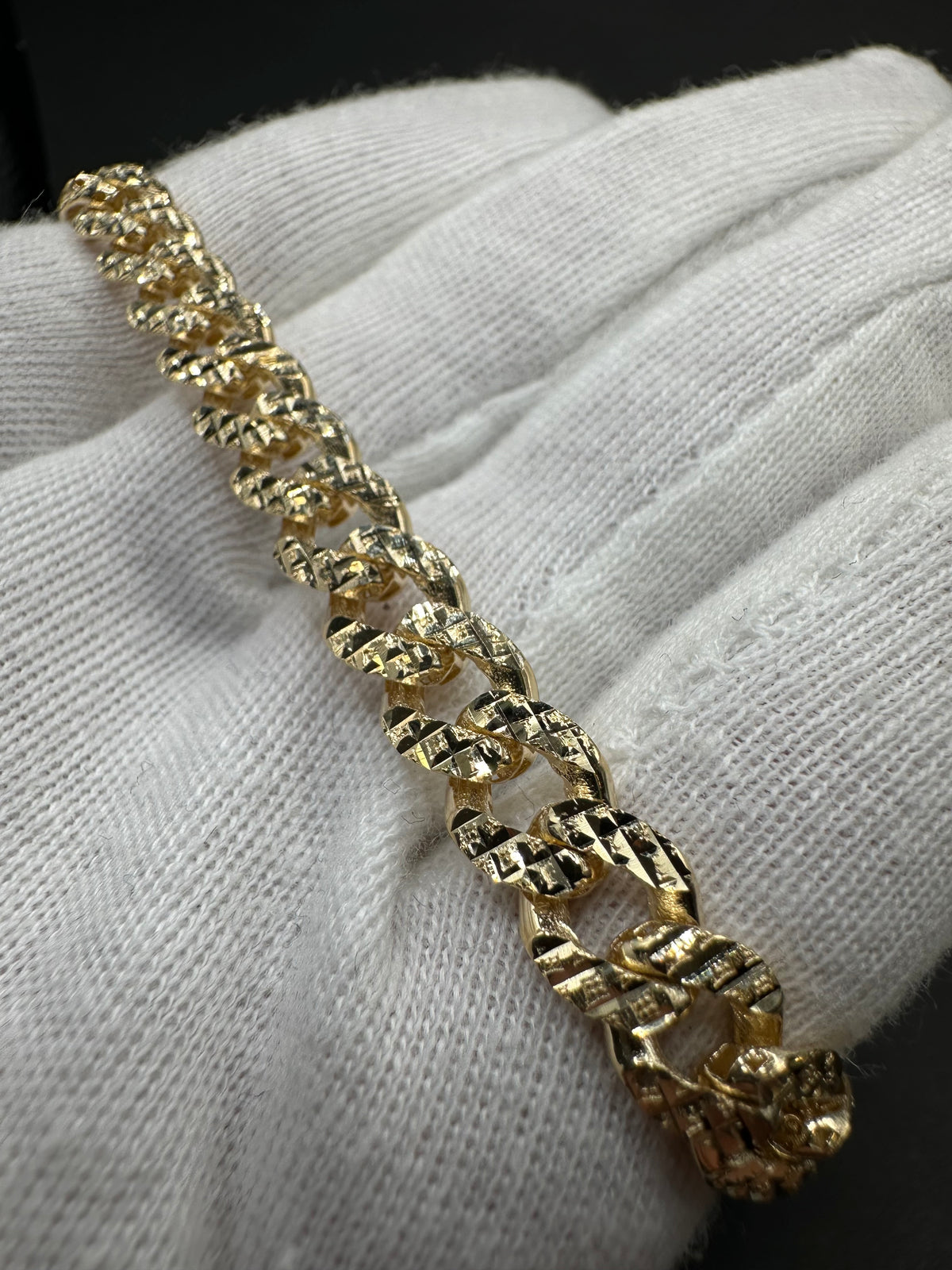 14K Gouden Diamond Cut Cubaanse Armband – 20 cm | 7,5 mm