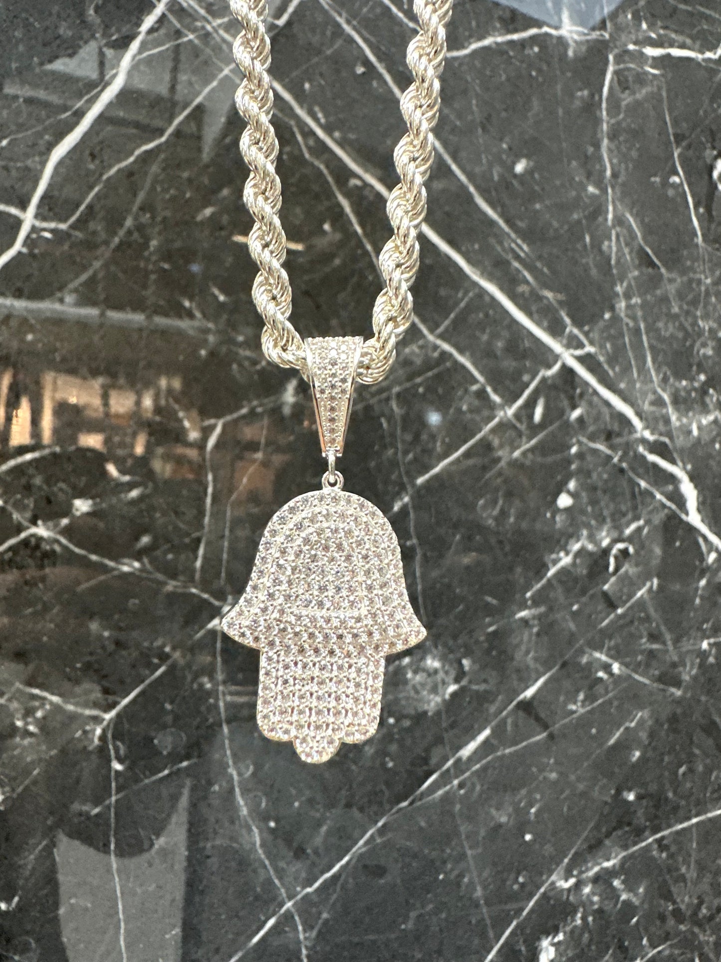 925 Zilveren Rope Chain met Hamsa Hanger