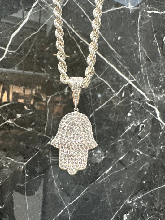 925 Zilveren Rope Chain met Hamsa Hanger