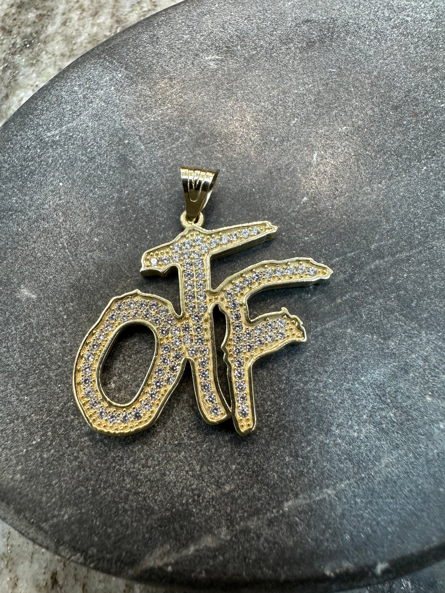 14K Gouden OTF Hanger met Zirkonia