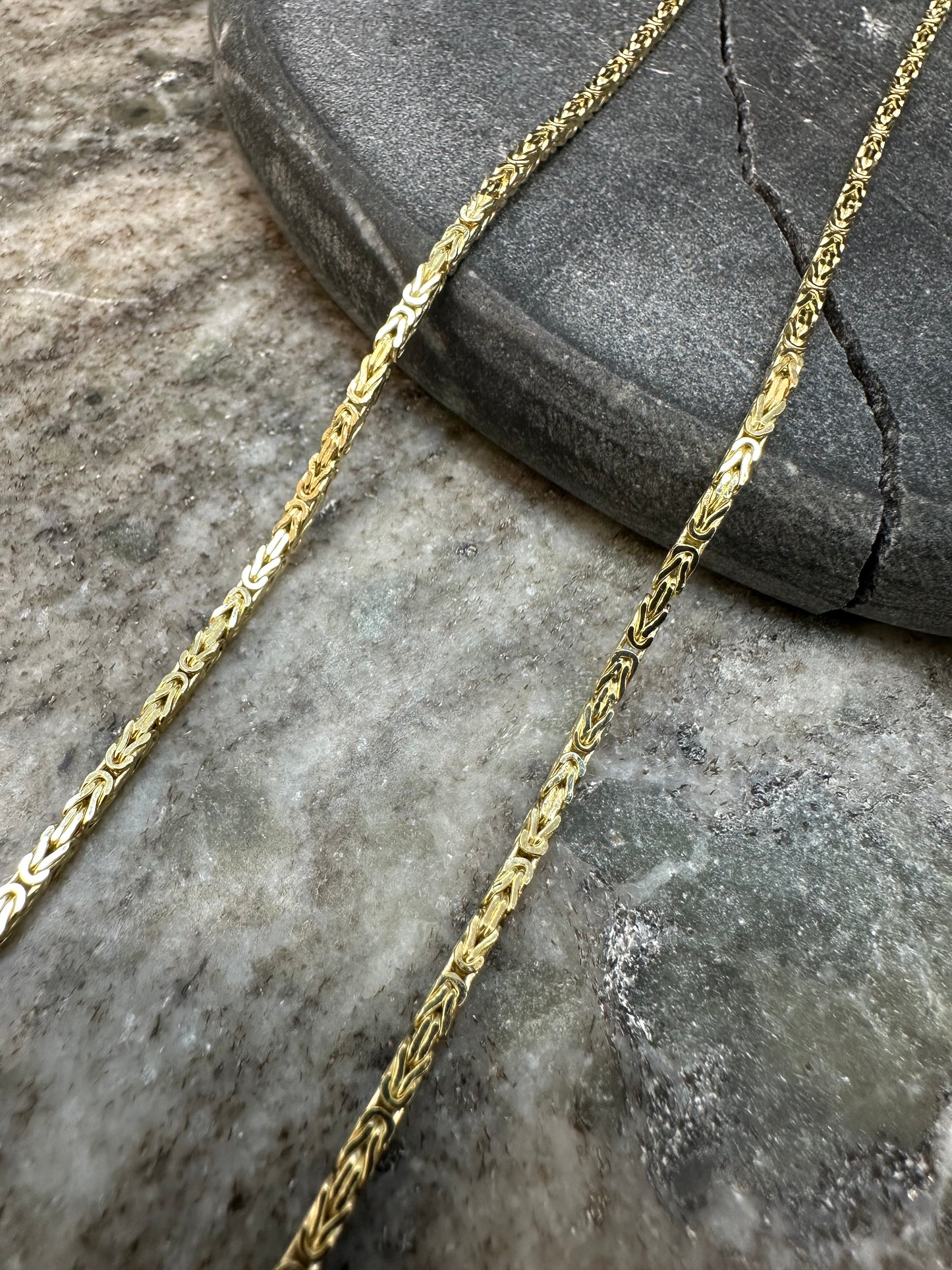 Prachtige 14K Gouden Byzantijnse Koningsketting| 2 mm | Subtiel & Elegant
